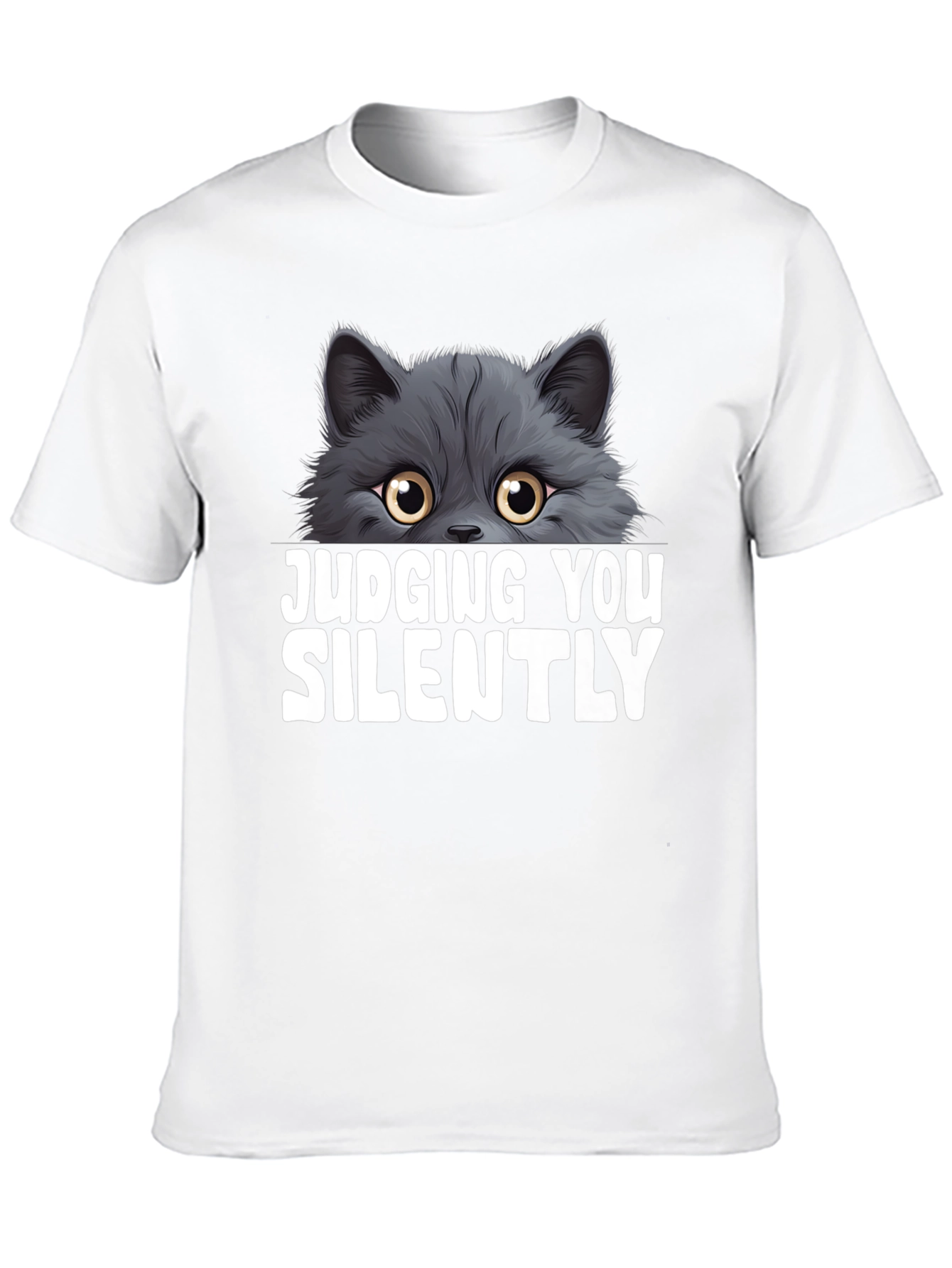 Black Judging You Silently Cat T-Shirt view 10