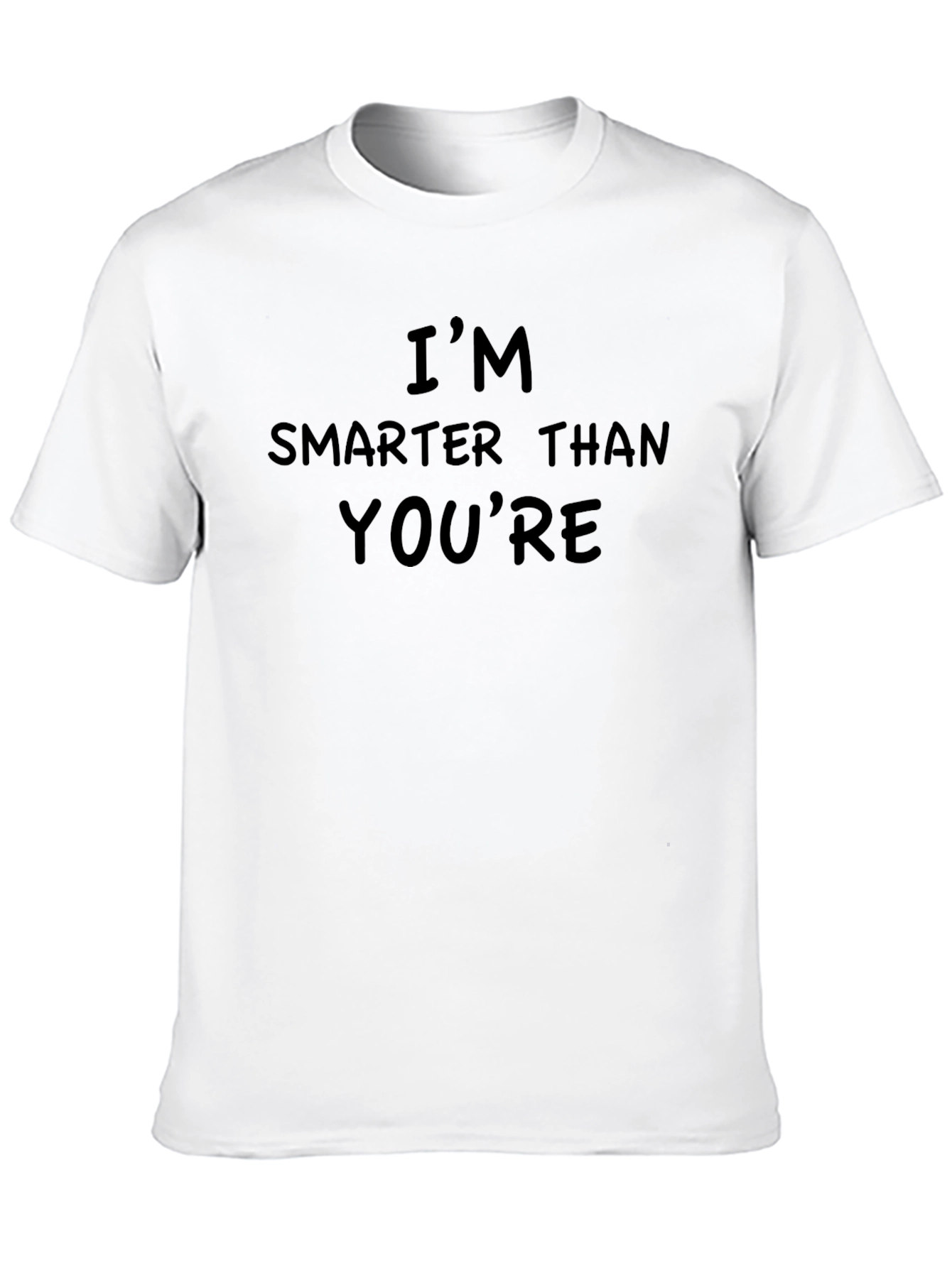 Black Funny "I'm Smarter Than You're" Black T-Shirt view 10