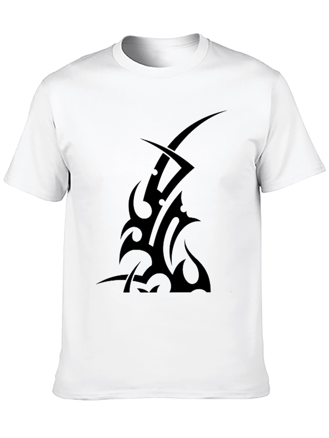 Black Tribal Tattoo Graphic Tee - Black Cotton T-Shirt view 10