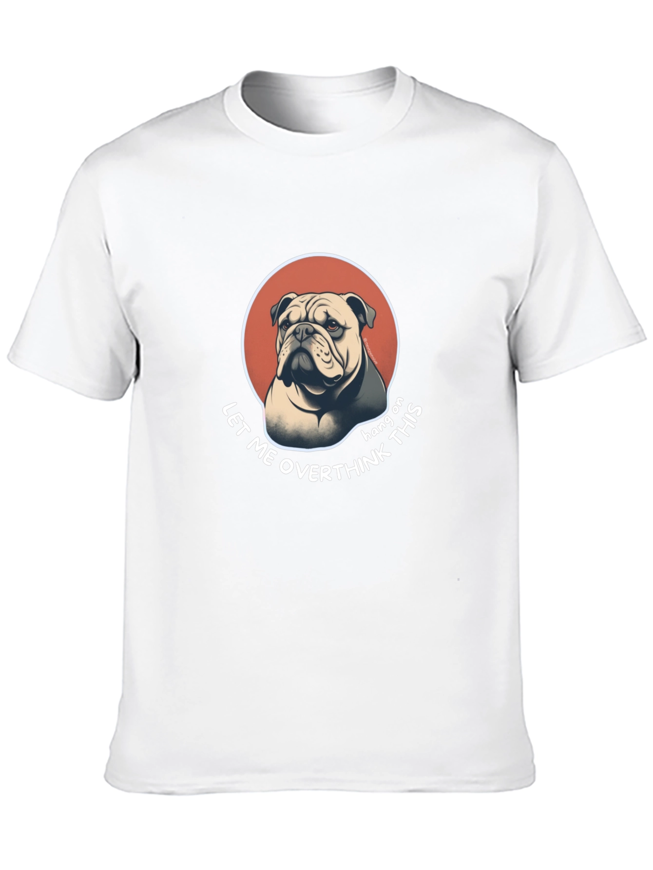 Black Bulldog Overthinking T-Shirt - Funny Graphic Tee view 10