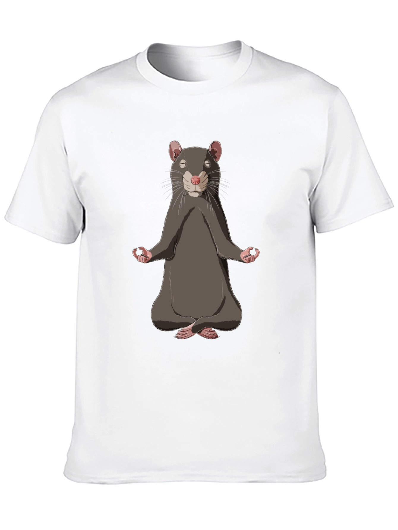 Black Meditating Rat T-Shirt - Relax and Find Your Zen view 10