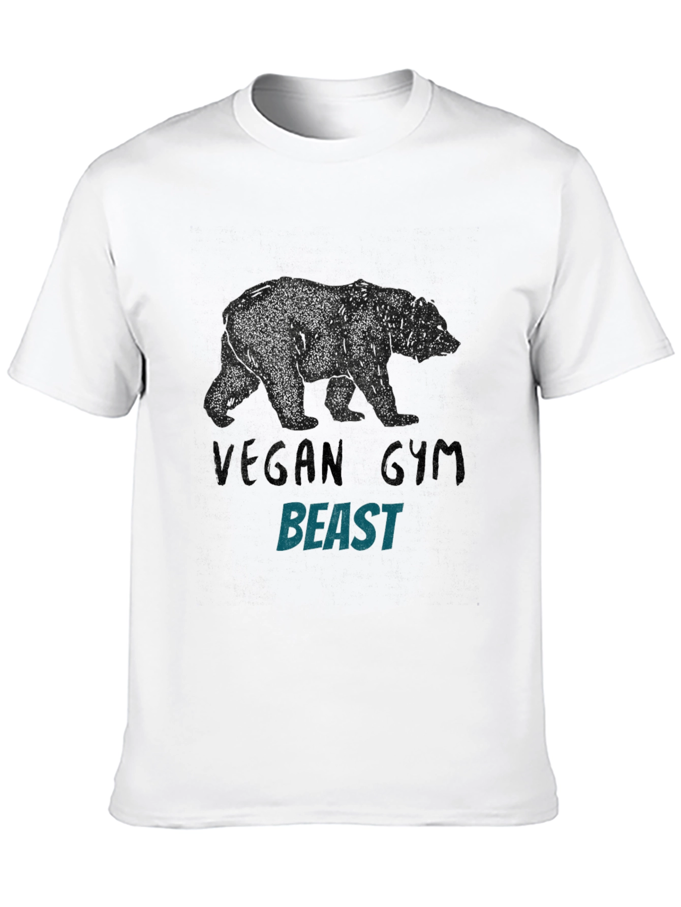 Black Vegan Gym Beast Graphic Tee - Black view 10