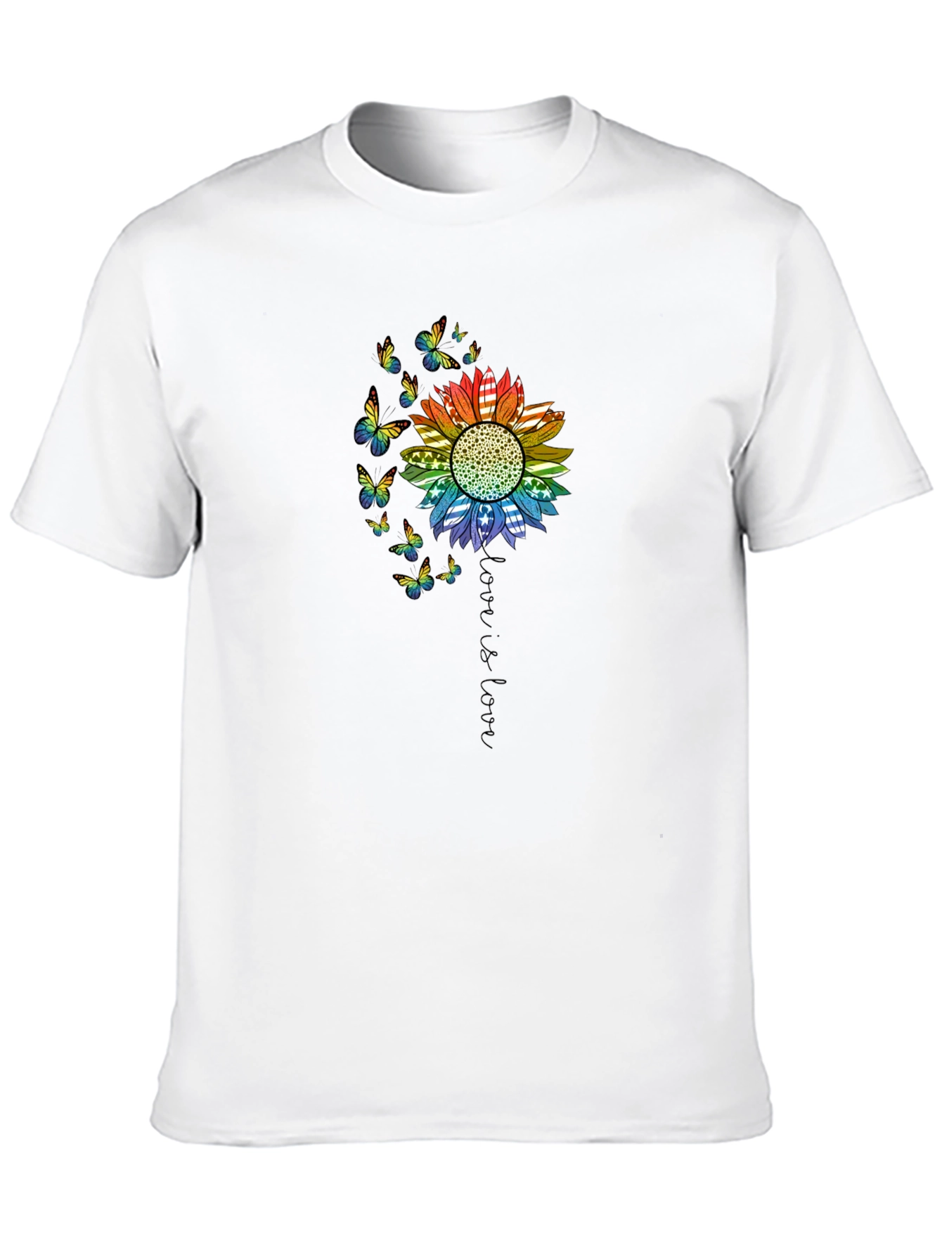 Black Love is Love Rainbow Sunflower Tee view 10