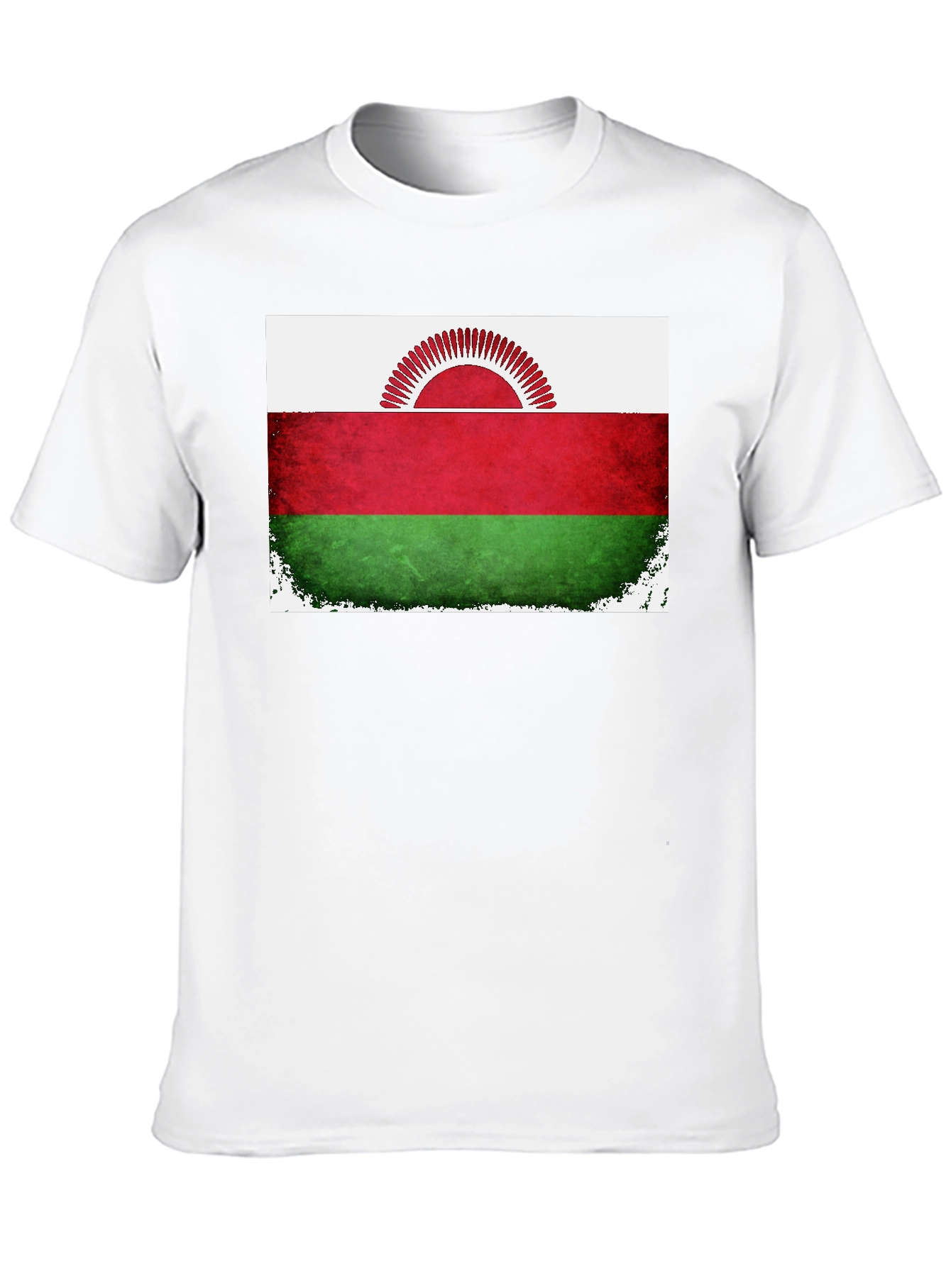 Black Malawi Flag Graphic T-Shirt view 10
