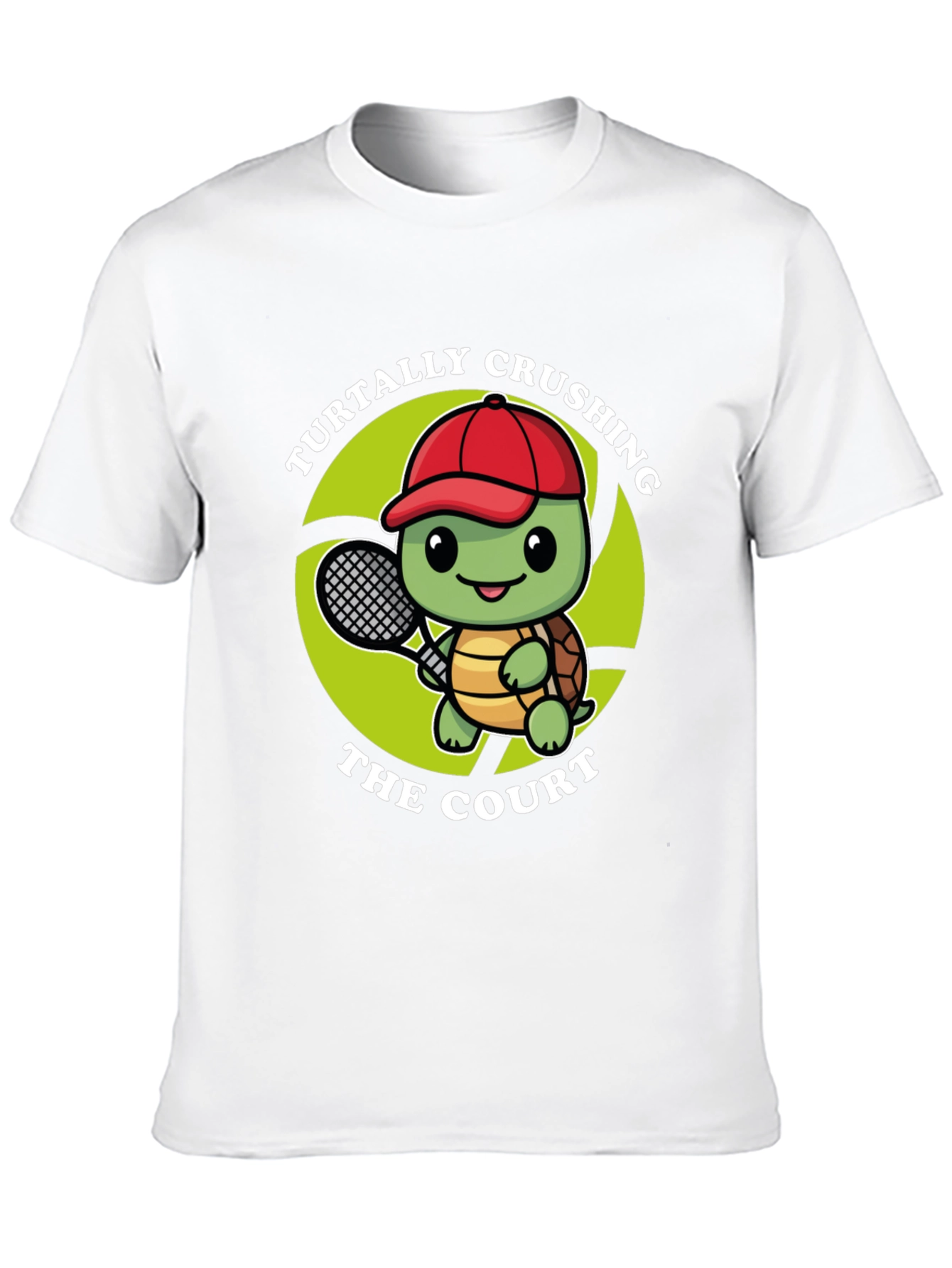Black Turtally Crushing It! Tennis Turtle Graphic Tee view 10