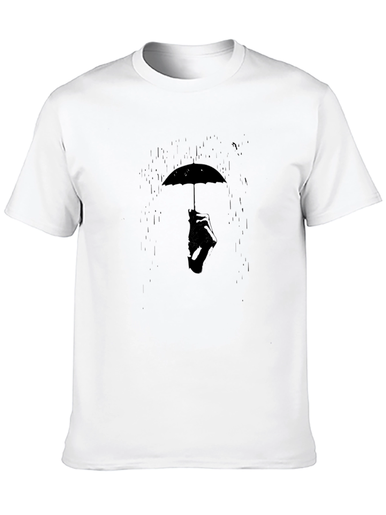 Black Umbrella Man Graphic Tee - Stylish Black T-Shirt view 10