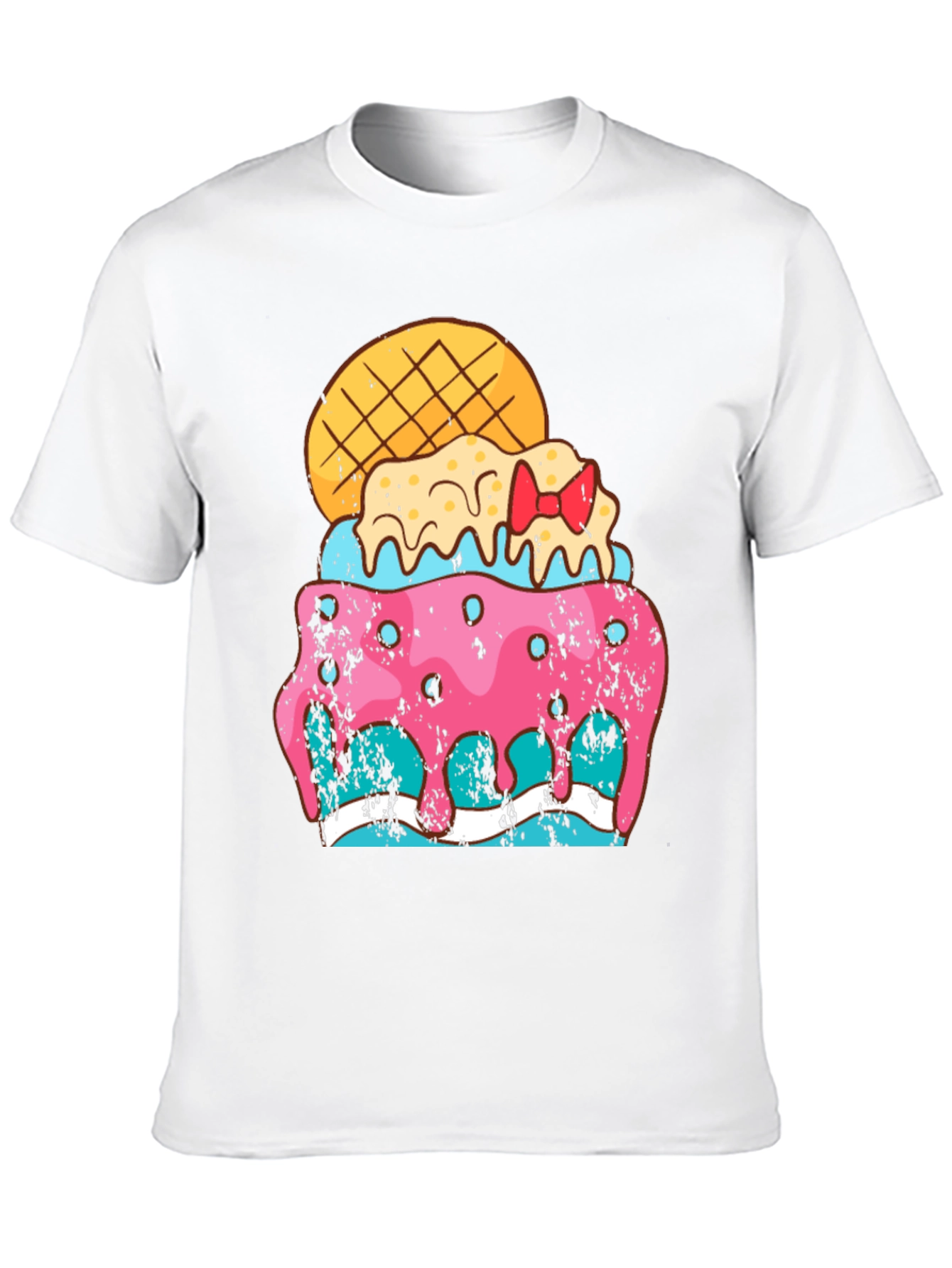 Black Fun Ice Cream Treat Graphic Tee - Black Cotton Blend Shirt view 10