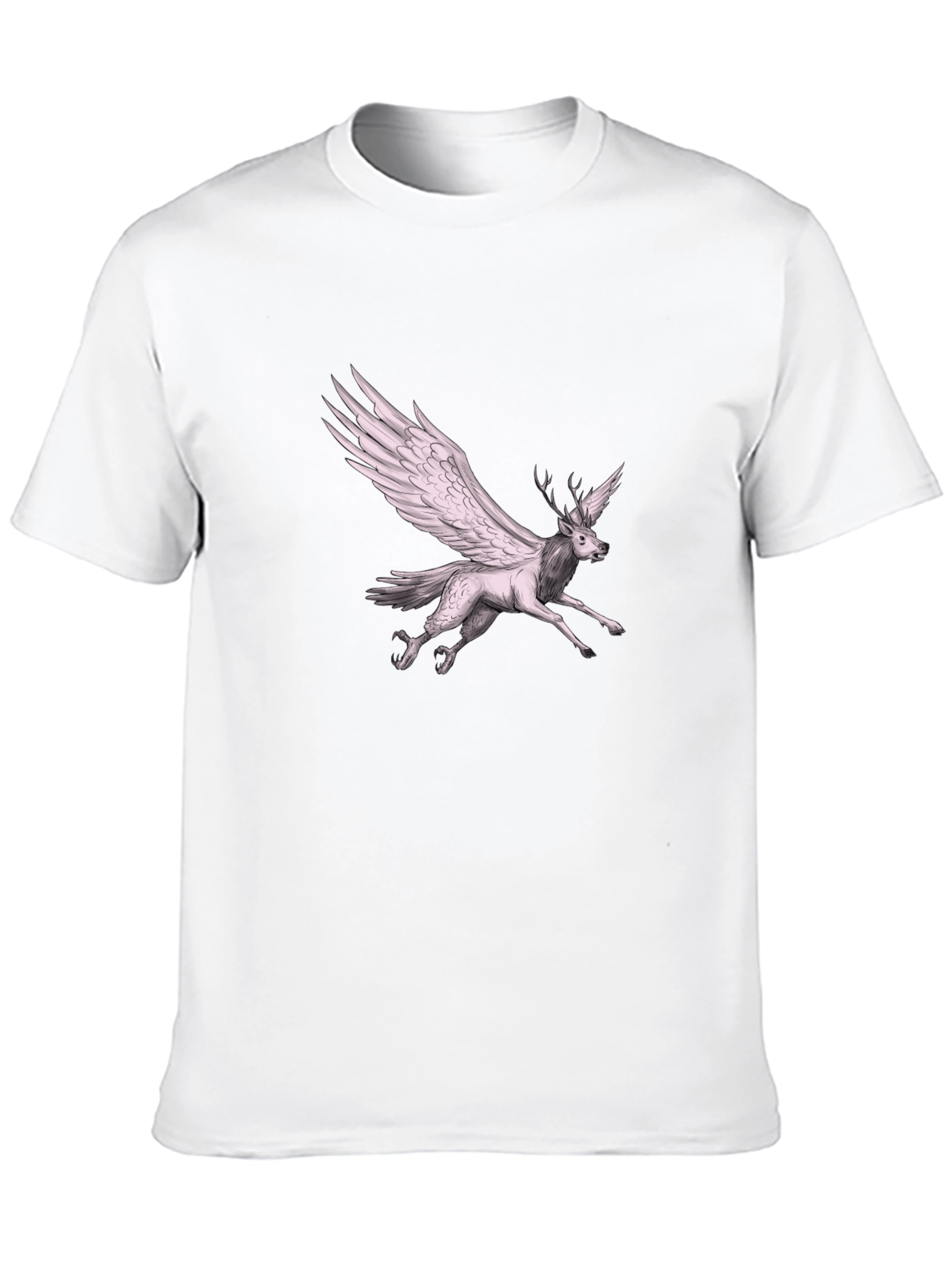 Black Winged Deer Graphic Tee - Unique Fantasy T-Shirt view 10
