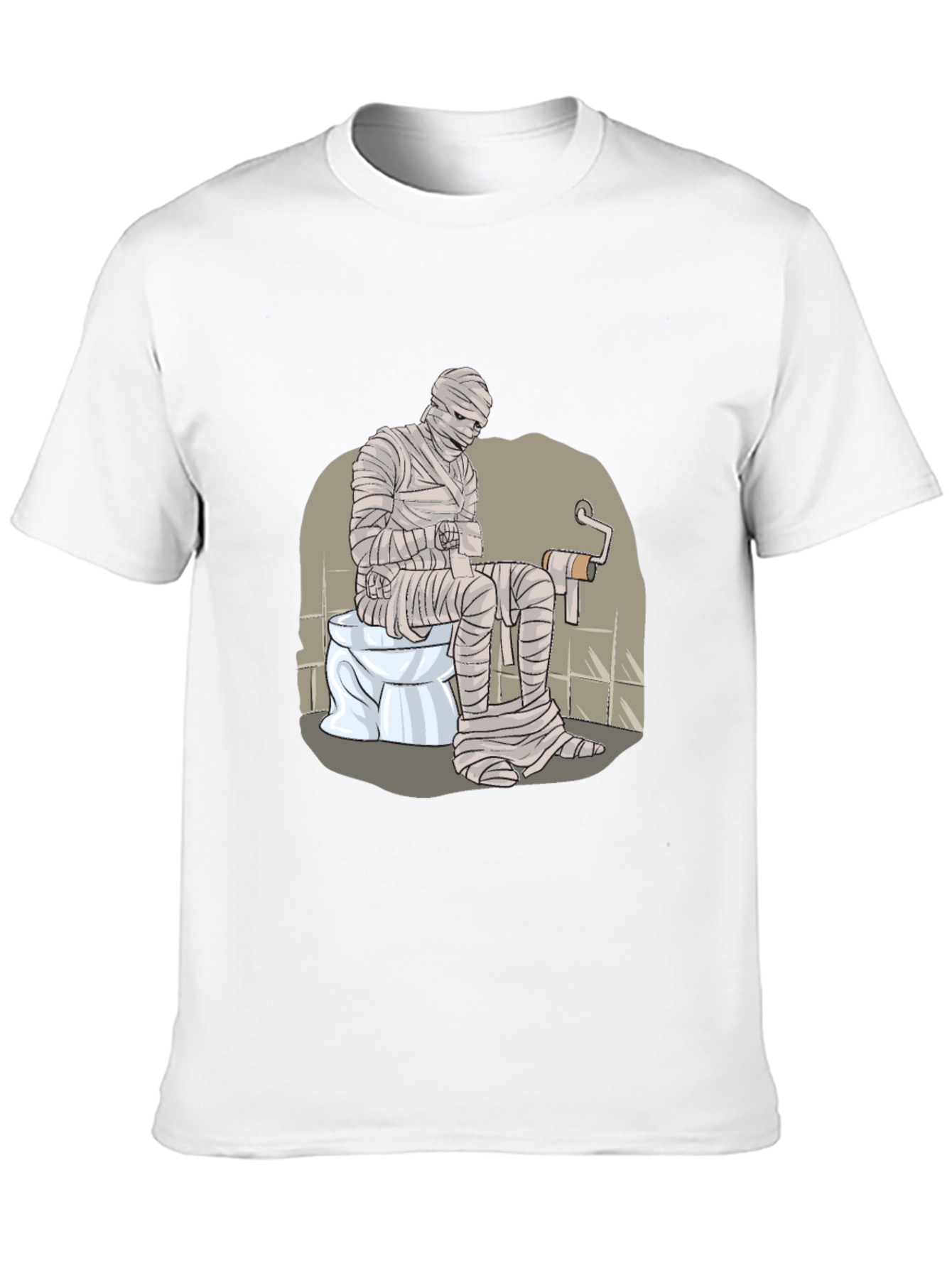Black Mummy on Toilet Graphic Tee - Funny Halloween T-Shirt view 10
