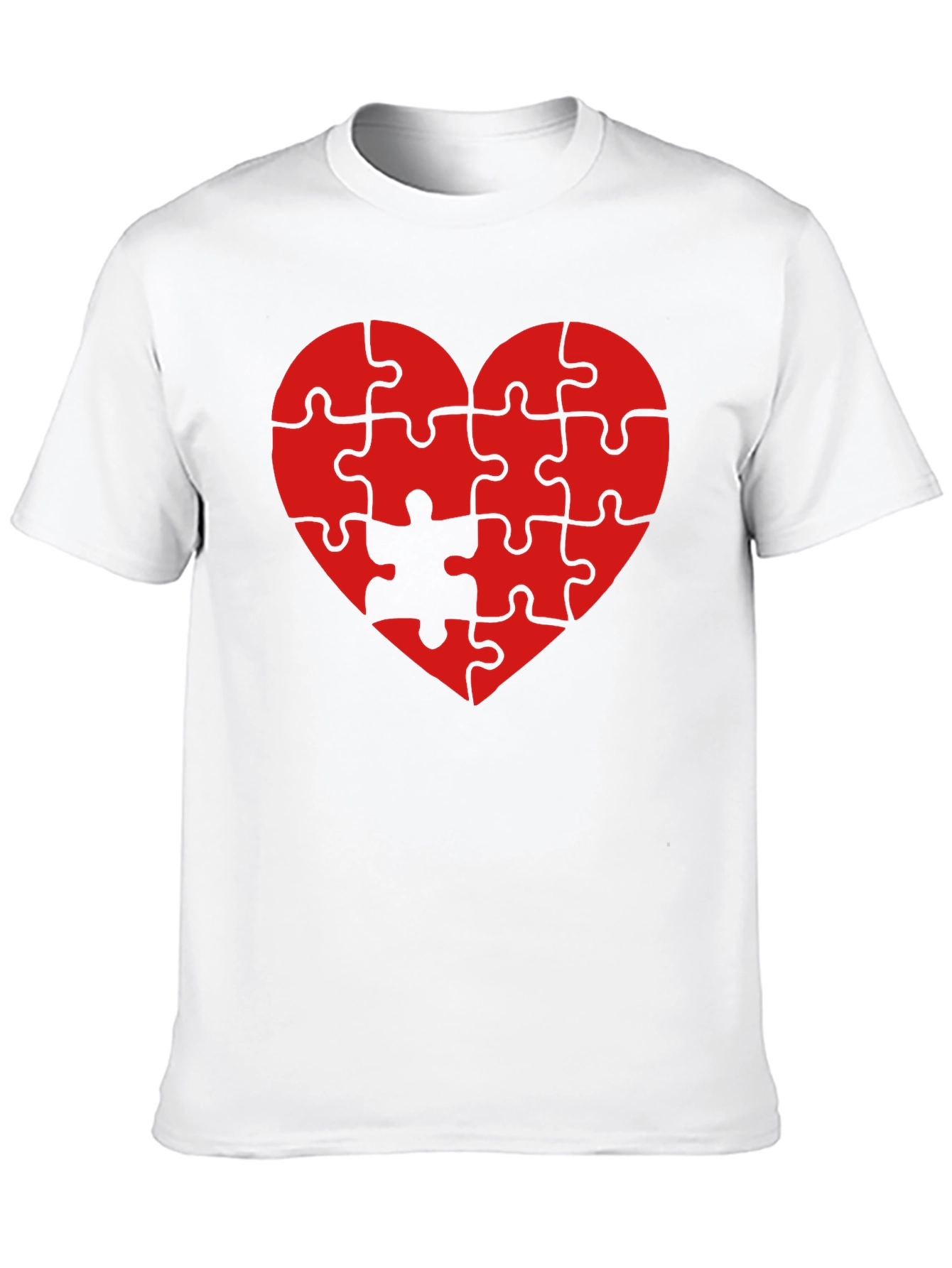 Black Heart Puzzle Piece T-Shirt - Love Completes You view 10