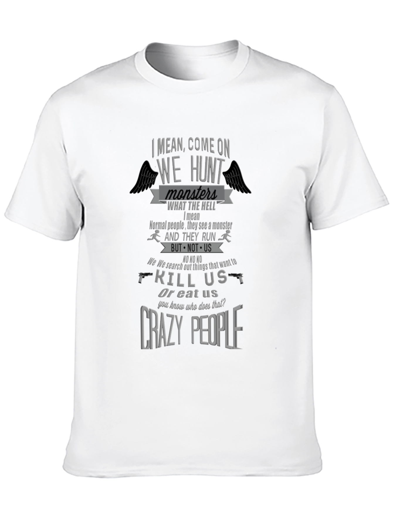 Black Crazy People Monster Hunter T-Shirt view 10