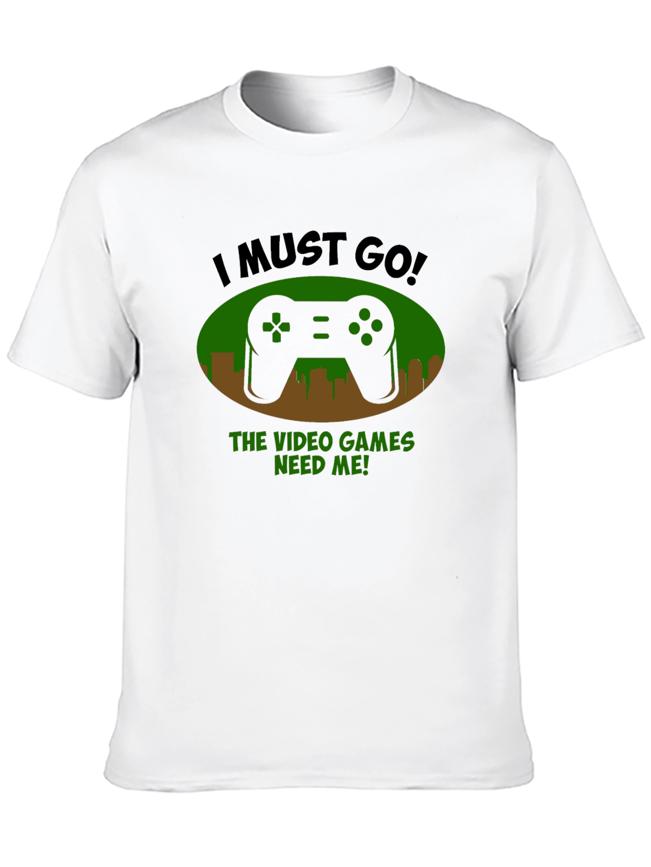 Black Gamer T-Shirt - I Must Go, Video Games Need Me! view 10