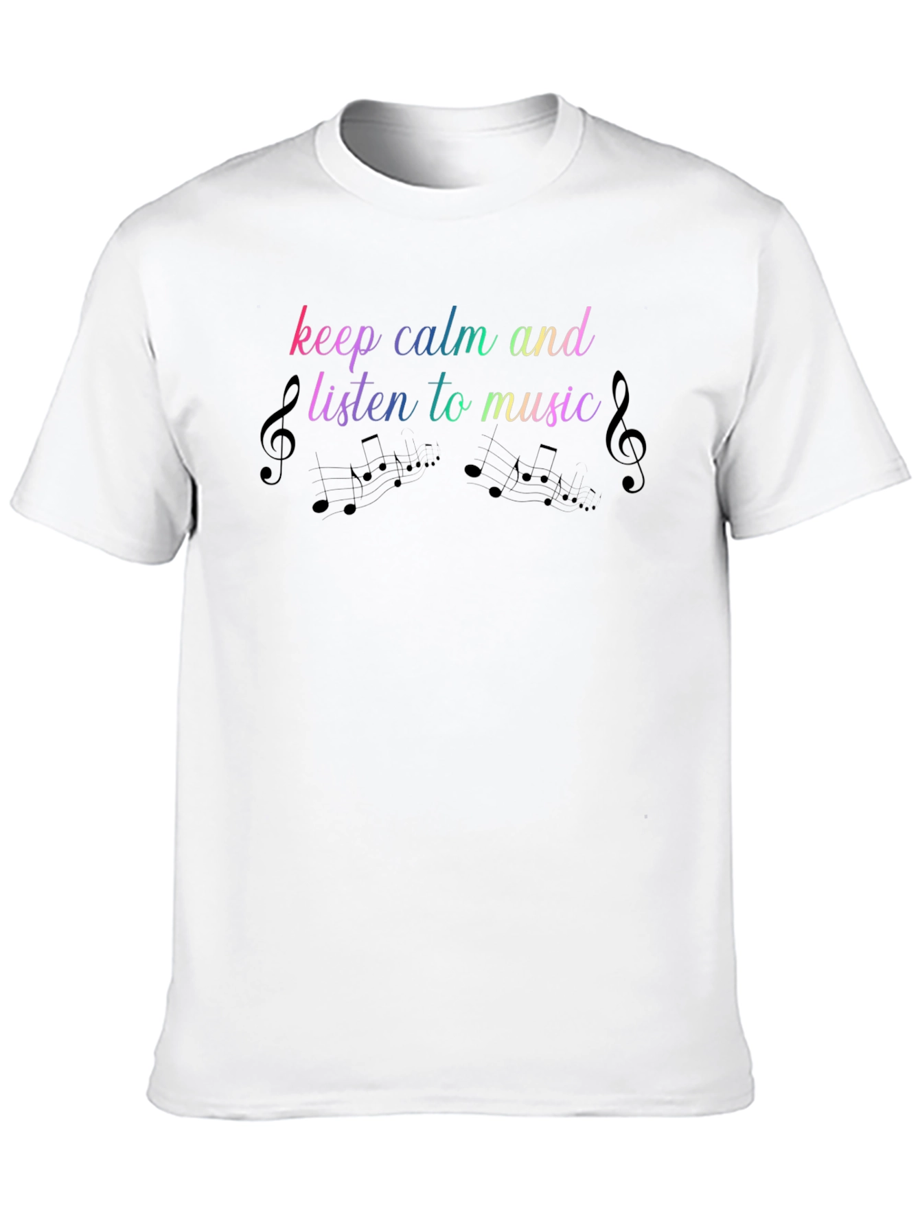 Black Keep Calm Listen to Music T-Shirt view 10