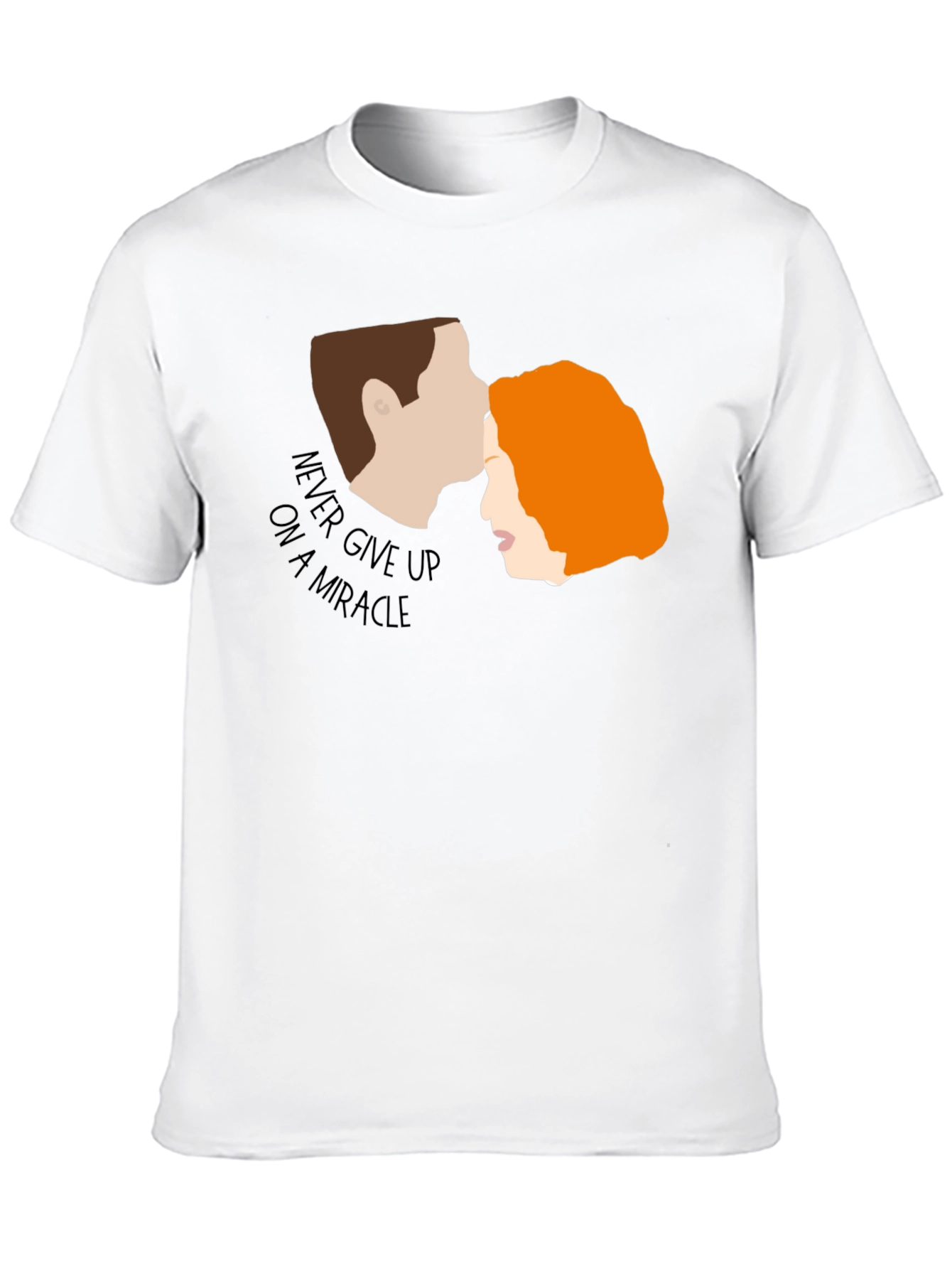 Black Never Give Up Miracle Graphic Black T-Shirt view 10