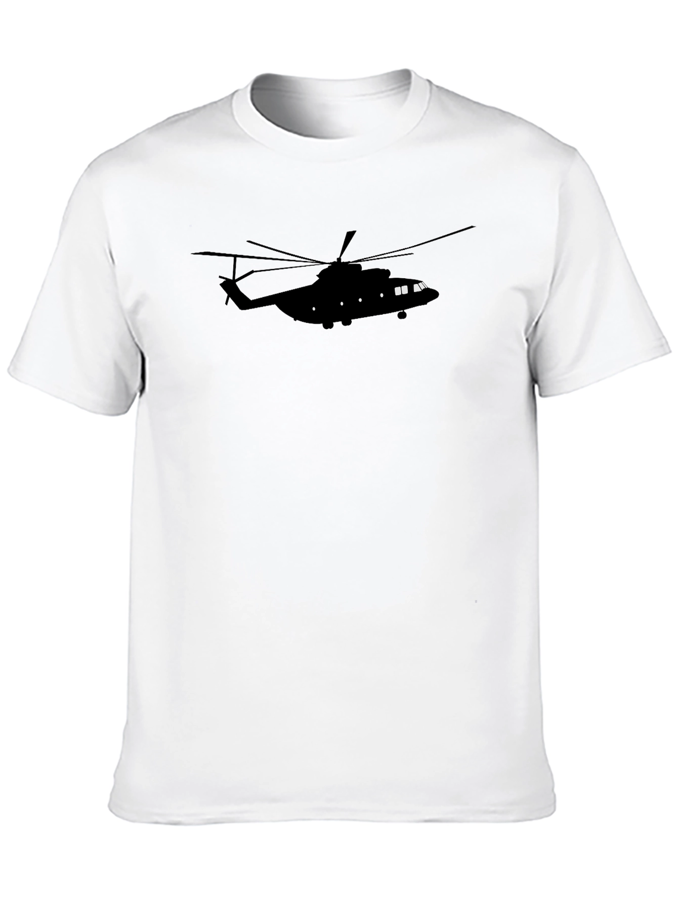 Black Helicopter Silhouette Black T-Shirt view 10