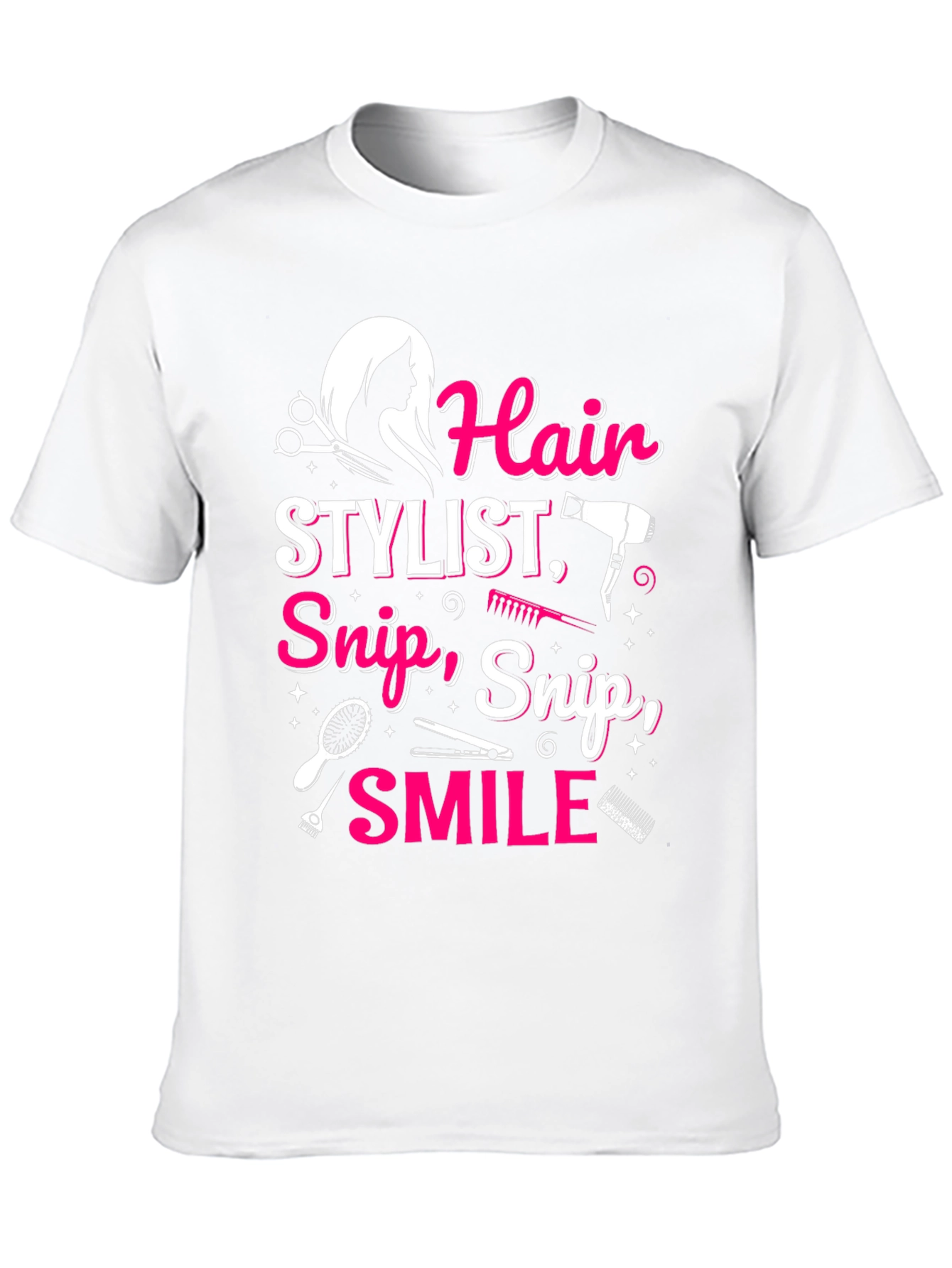 Black Hair Stylist T-Shirt - Snip, Snip, Smile! view 10