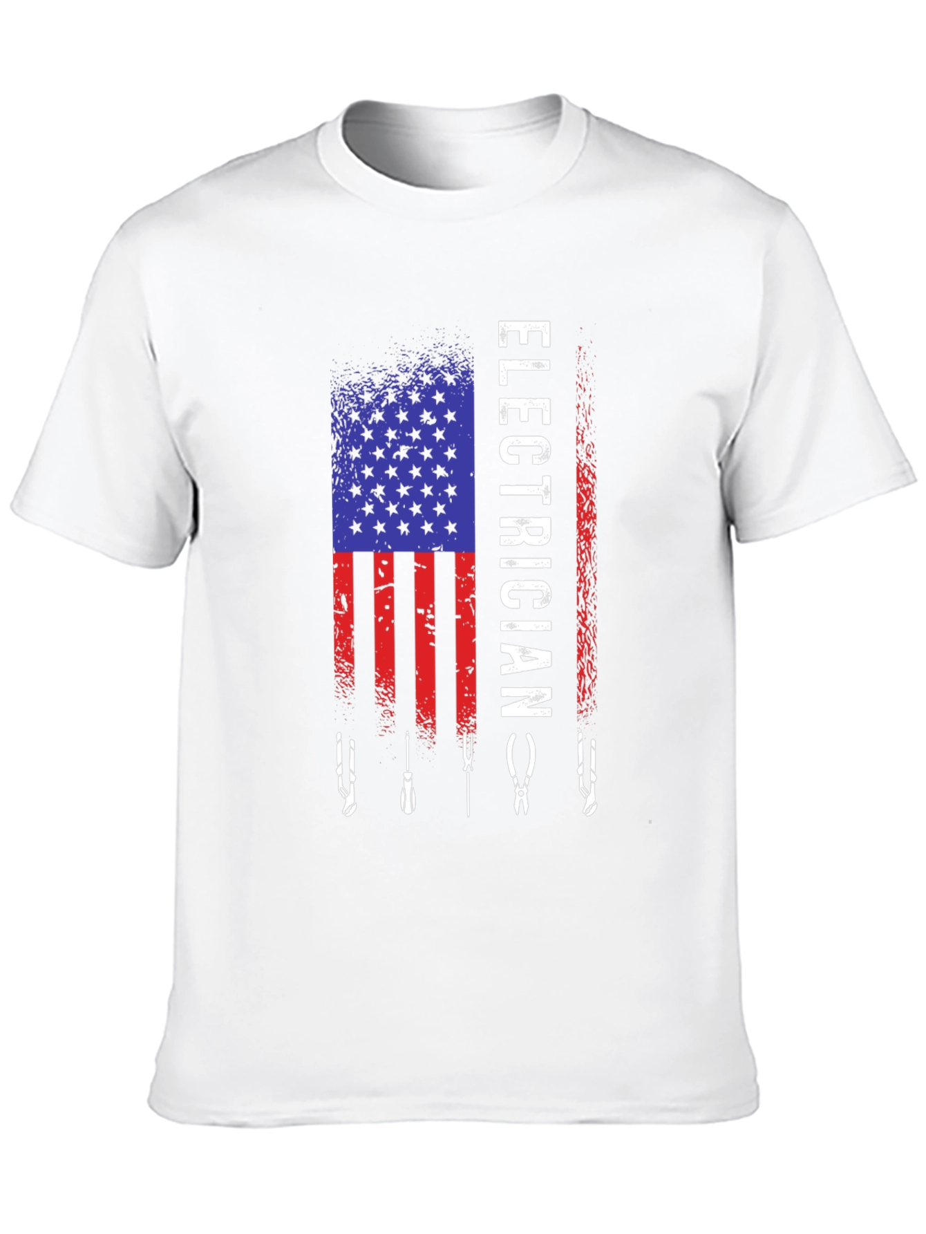 Black Electrician American Flag T-Shirt view 10