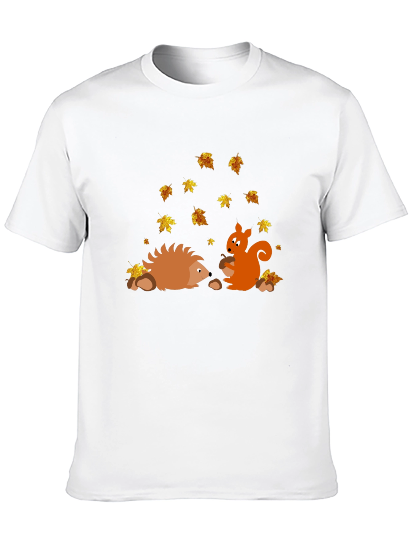 Black Autumn Friends Graphic Tee - Hedgehog & Squirrel view 10