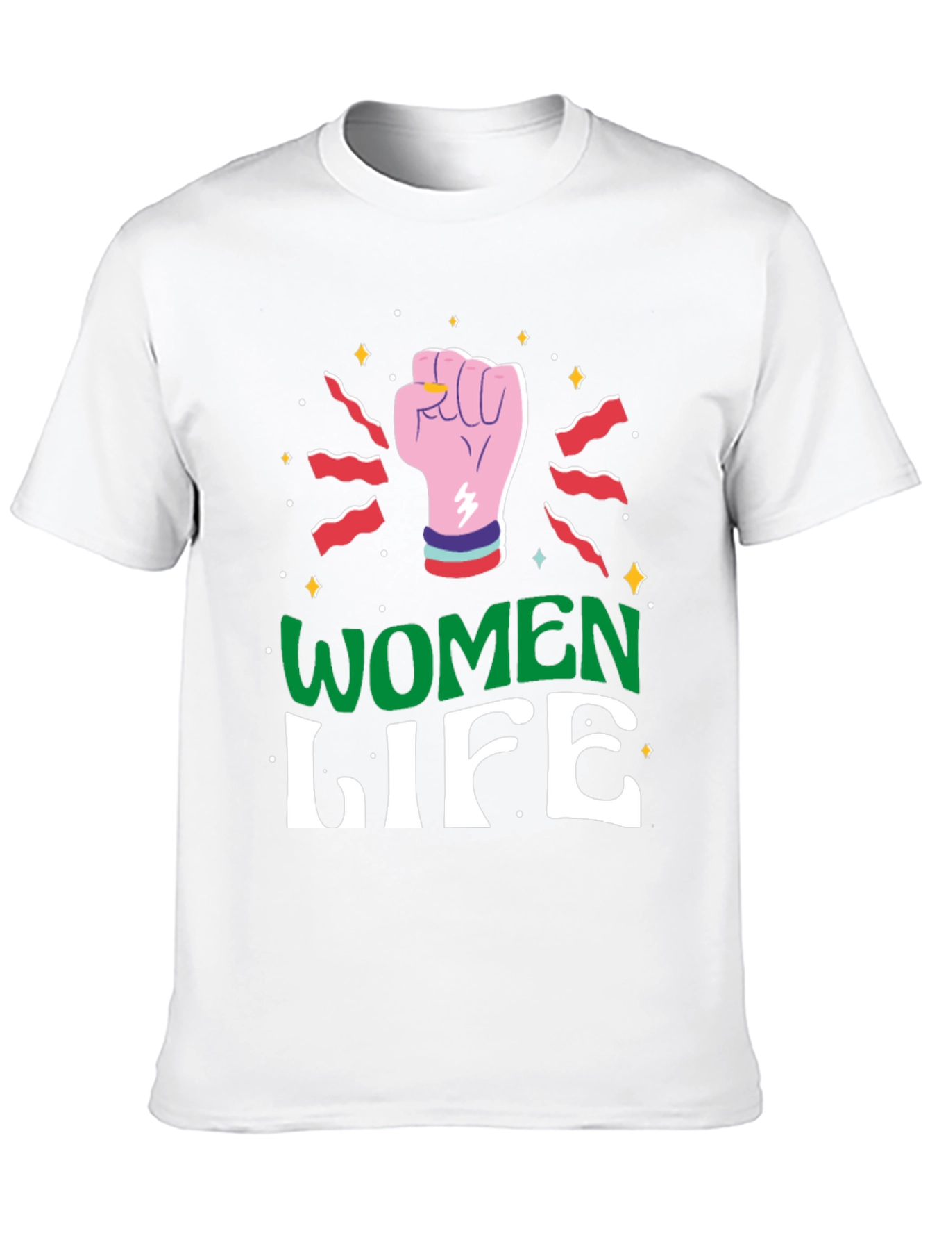 Women Life Fist Graphic Tee - Black - 10