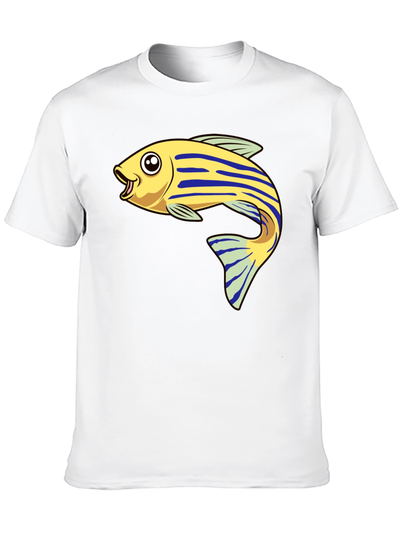 Black Cartoon Fish Graphic Tee - Black view 10