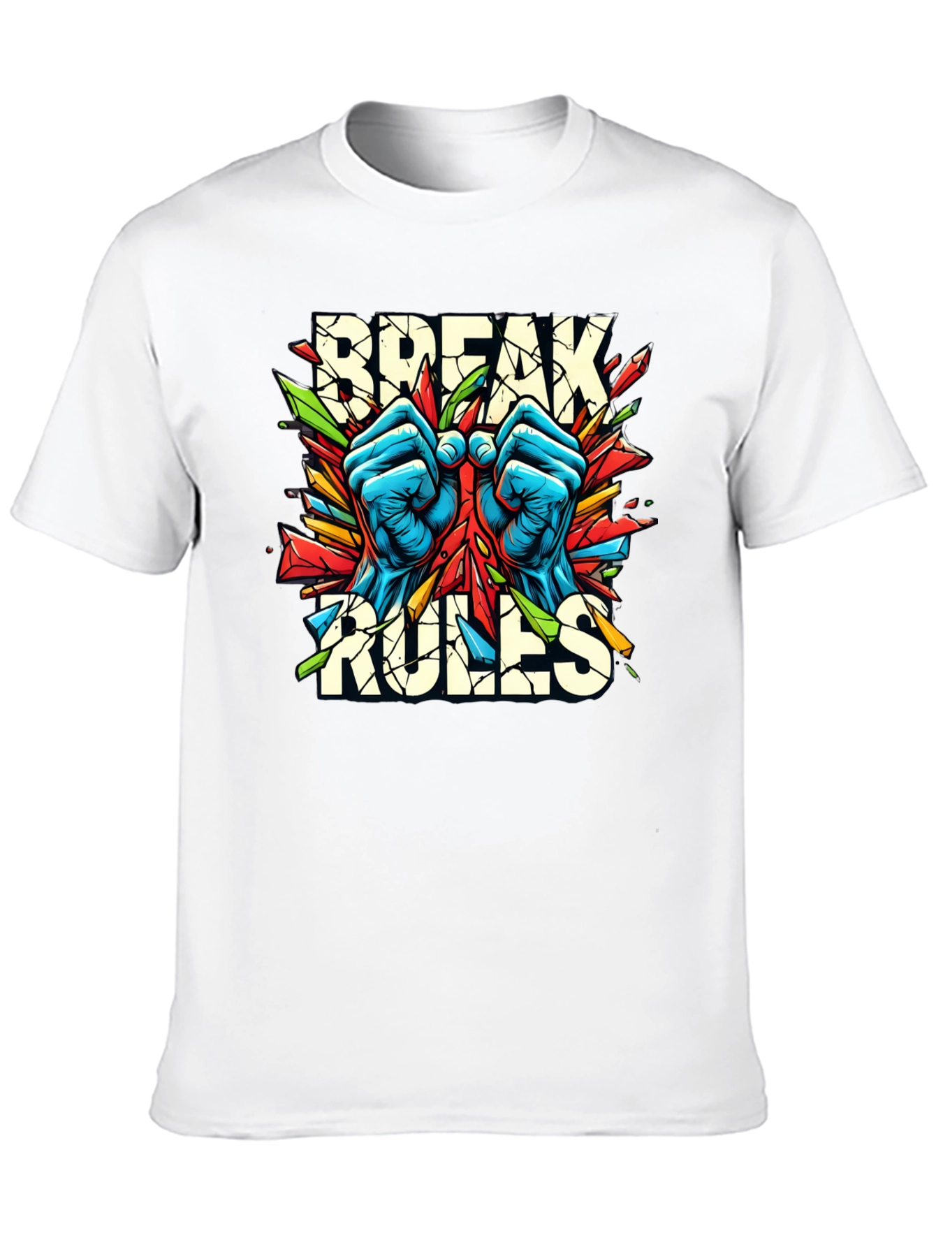 Black Break Rules Graphic Tee - Bold Streetwear Style view 10
