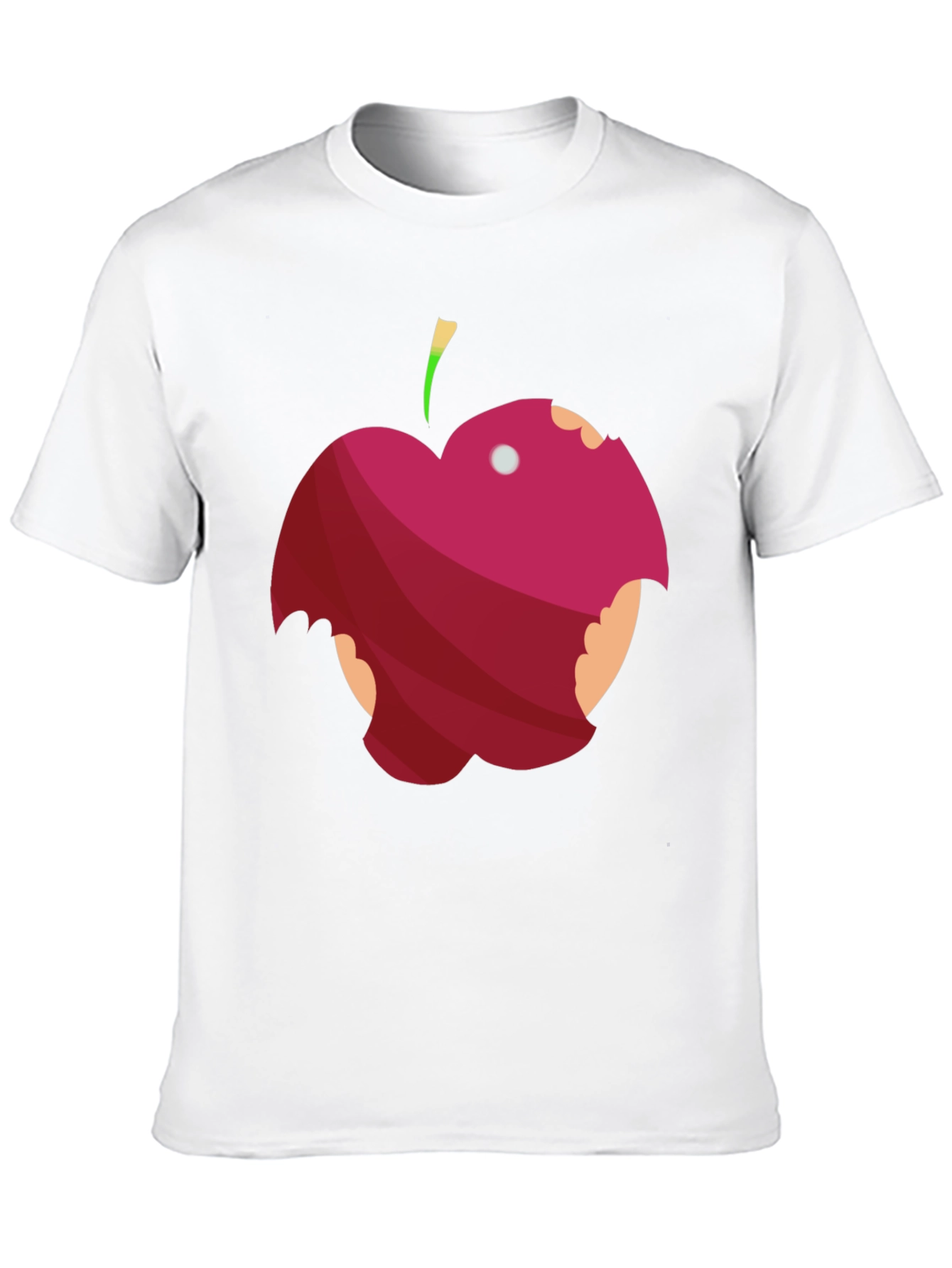 Black Bitten Apple Graphic Tee - Funny Fruit T-Shirt view 10