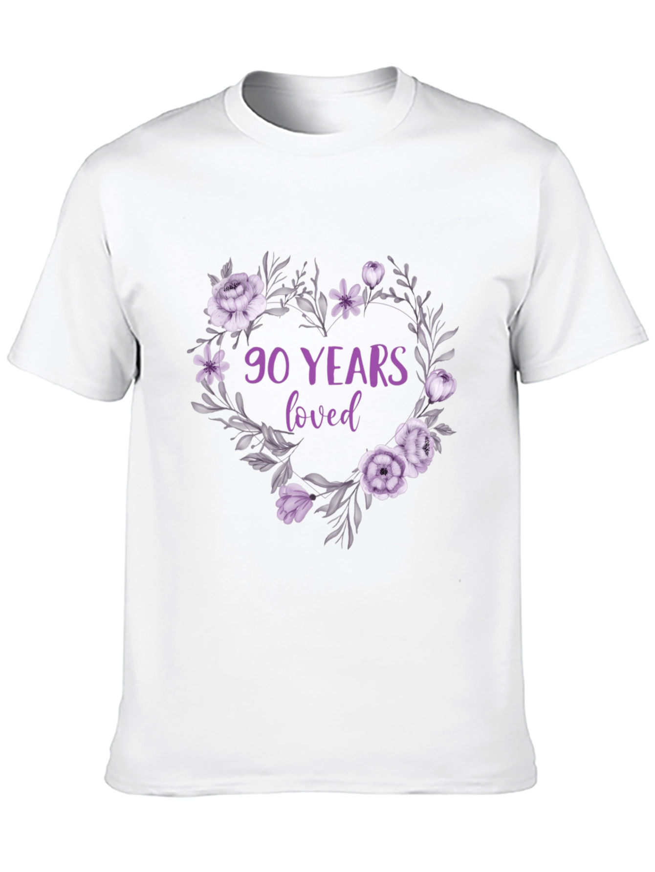 Black 90 Years Loved Floral T-Shirt view 10