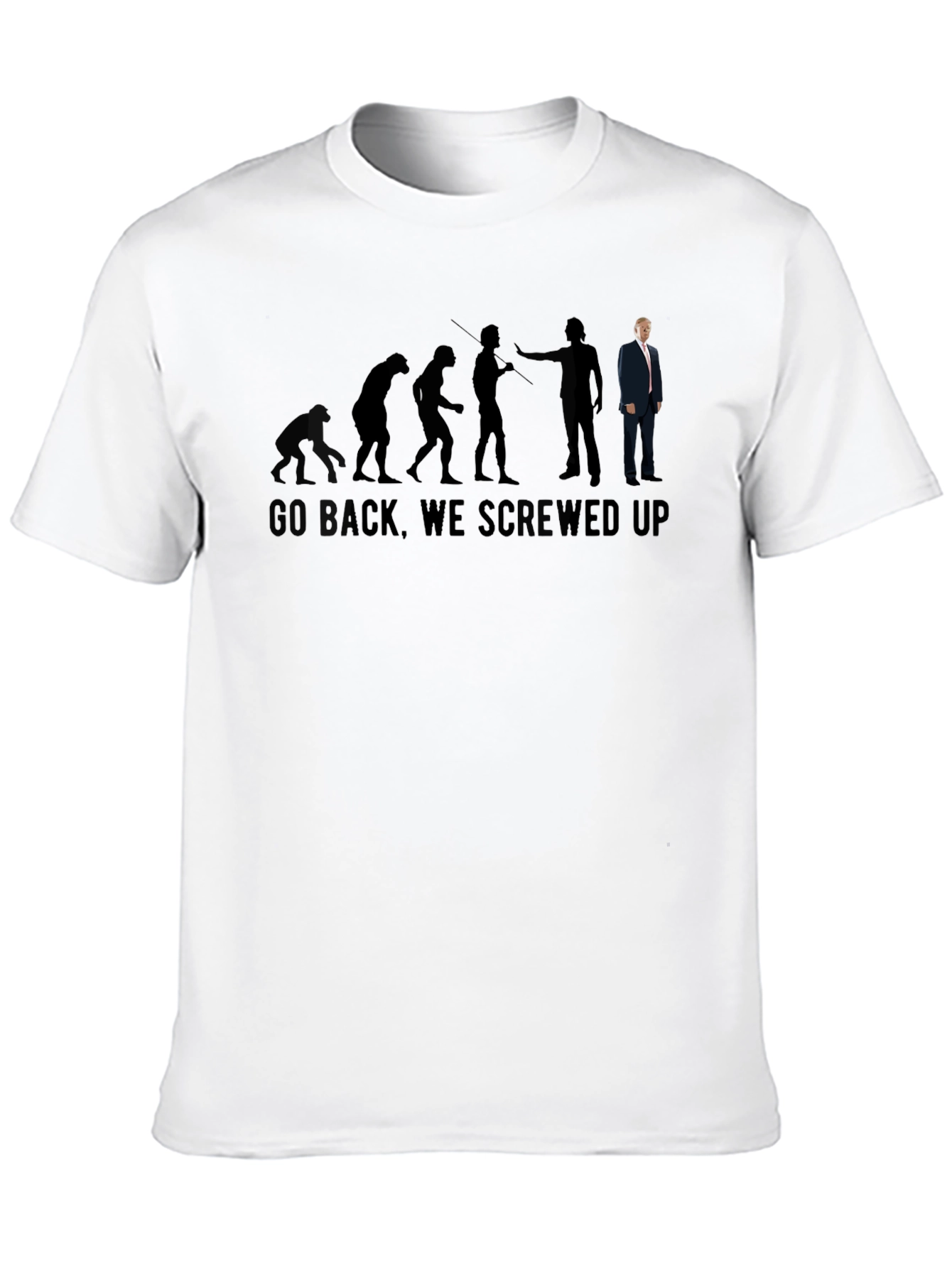 Black Evolution Trump Go Back Screwed Up T-Shirt view 10