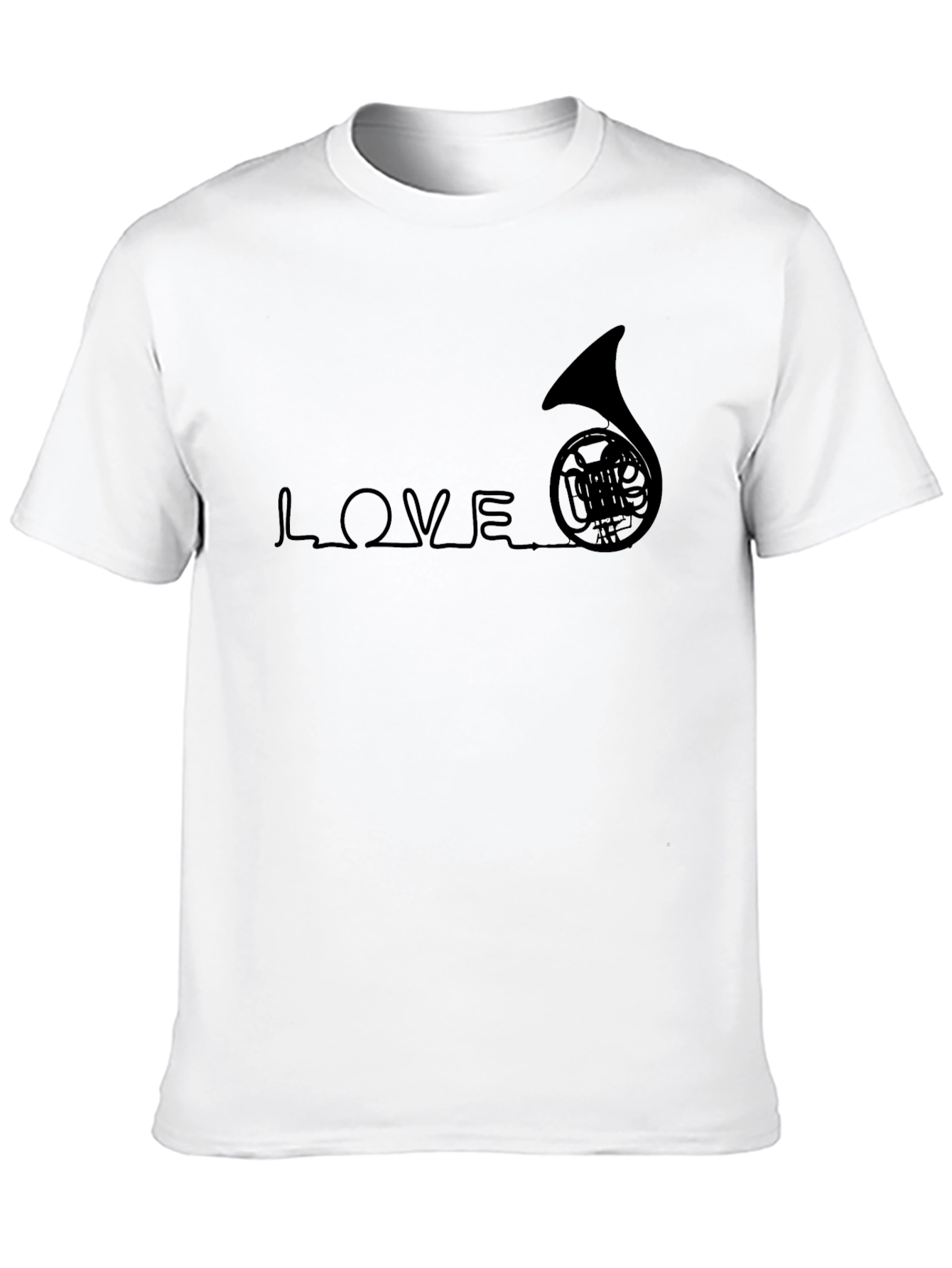 Black Love French Horn Graphic Tee view 10