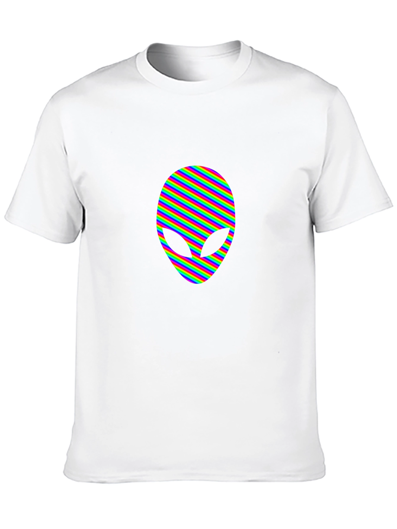 Black Rainbow Alien Head Graphic Tee - Black view 10