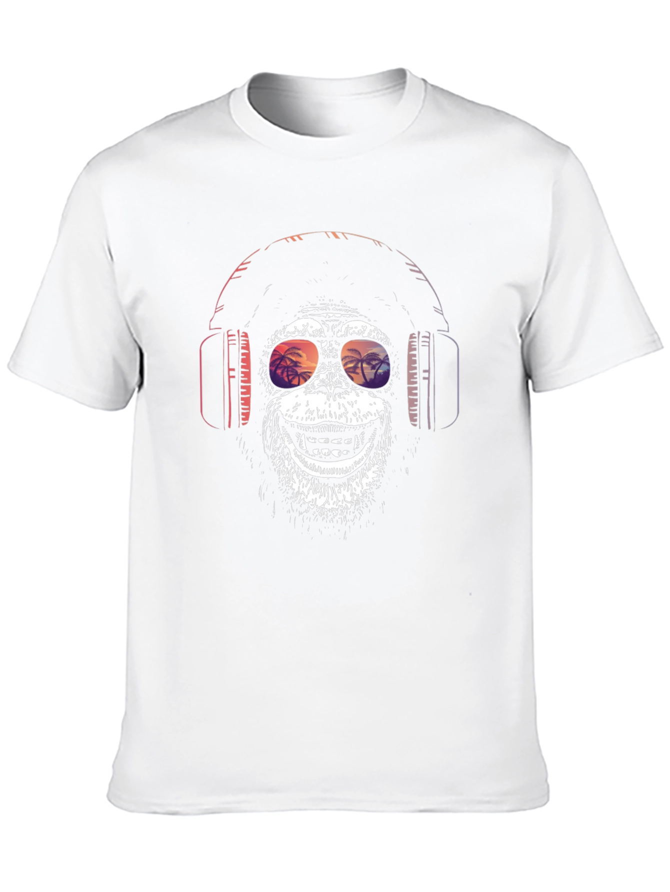 Black Monkey Headphones Graphic Tee view 10