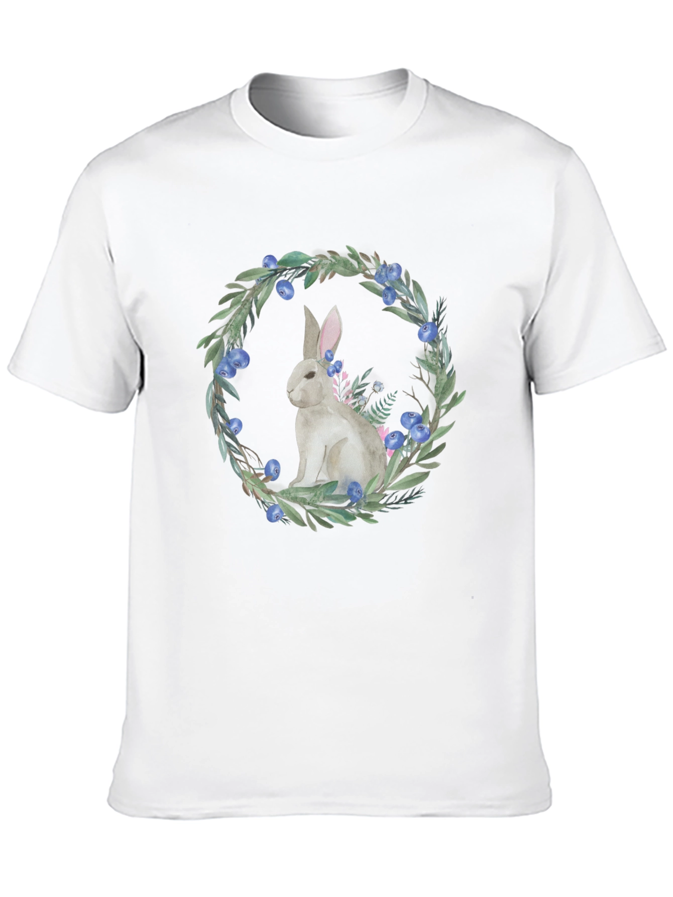 Black Rabbit Wreath Graphic Tee - Black Cotton Blend view 10