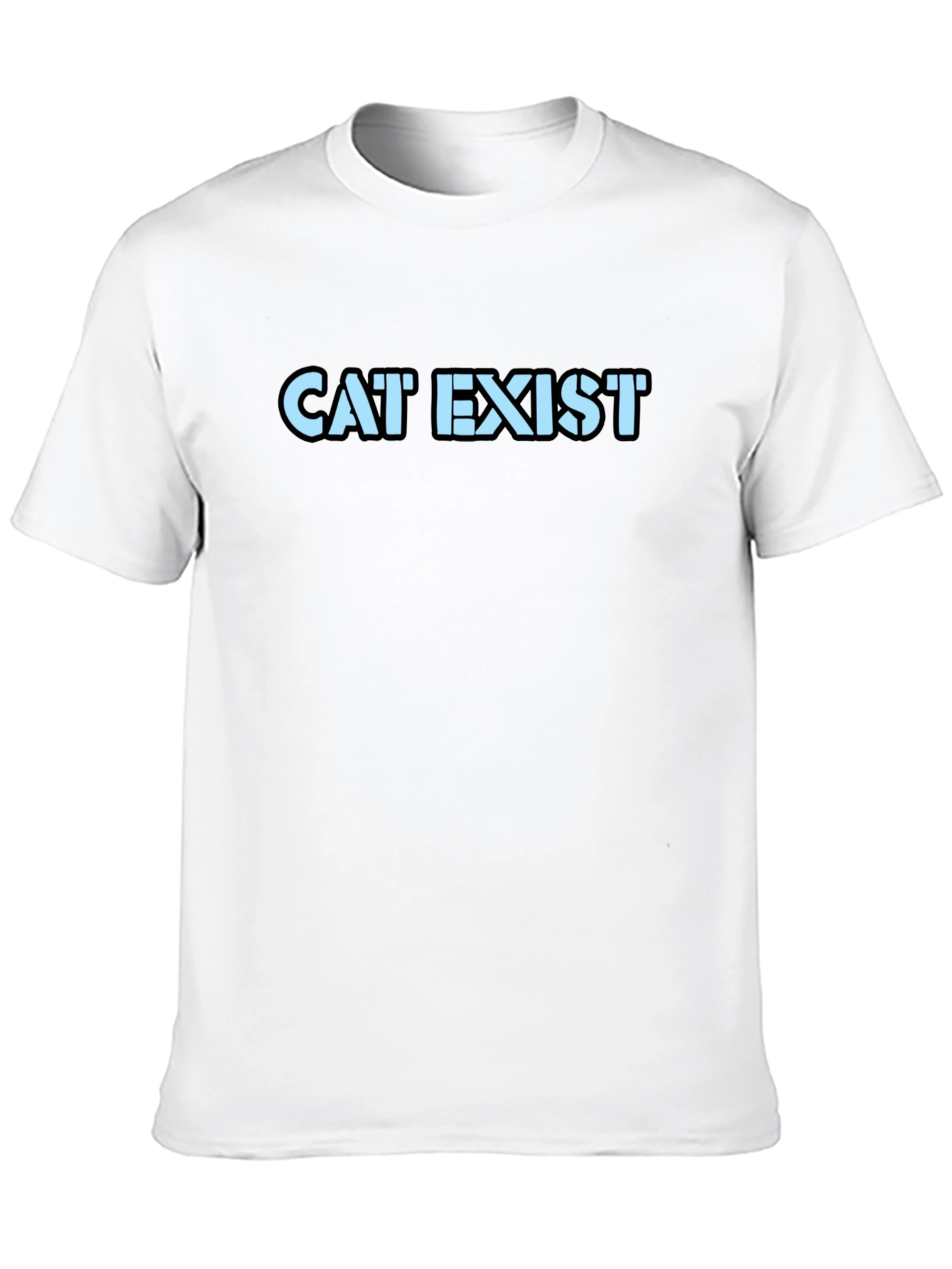 Black CAT EXIST Graphic Tee - Black Crew Neck T-Shirt view 10