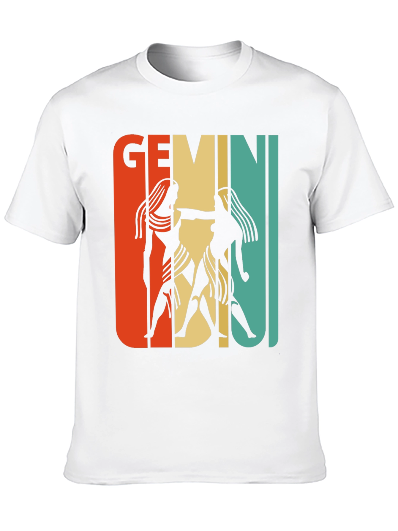 Black Retro Gemini Zodiac Graphic T-Shirt view 10