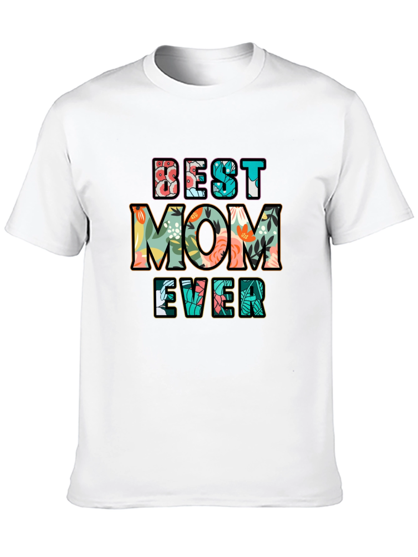 Black Best Mom Ever Floral Graphic T-Shirt view 10