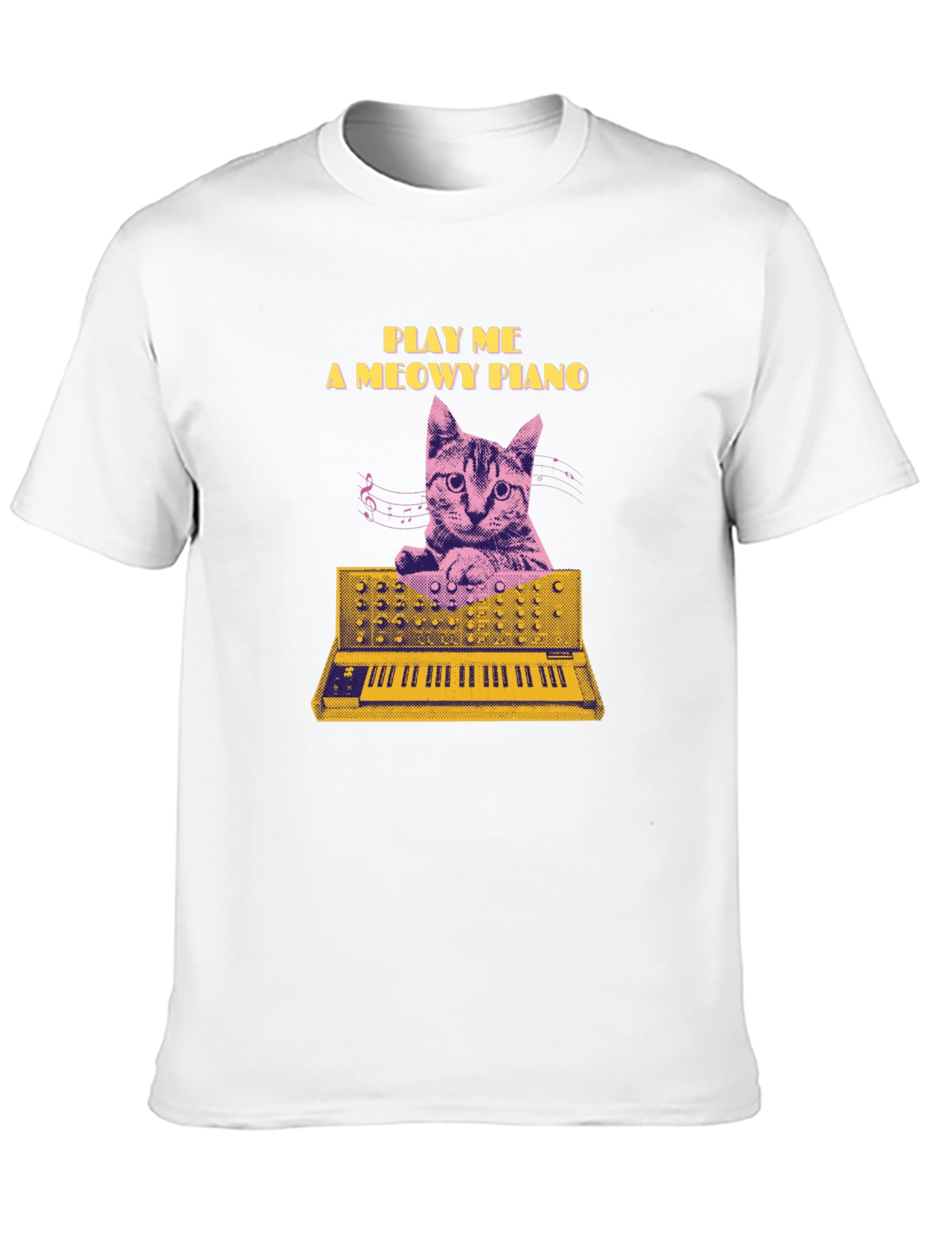 Black Play Me a Meowy Piano Black T-Shirt view 10