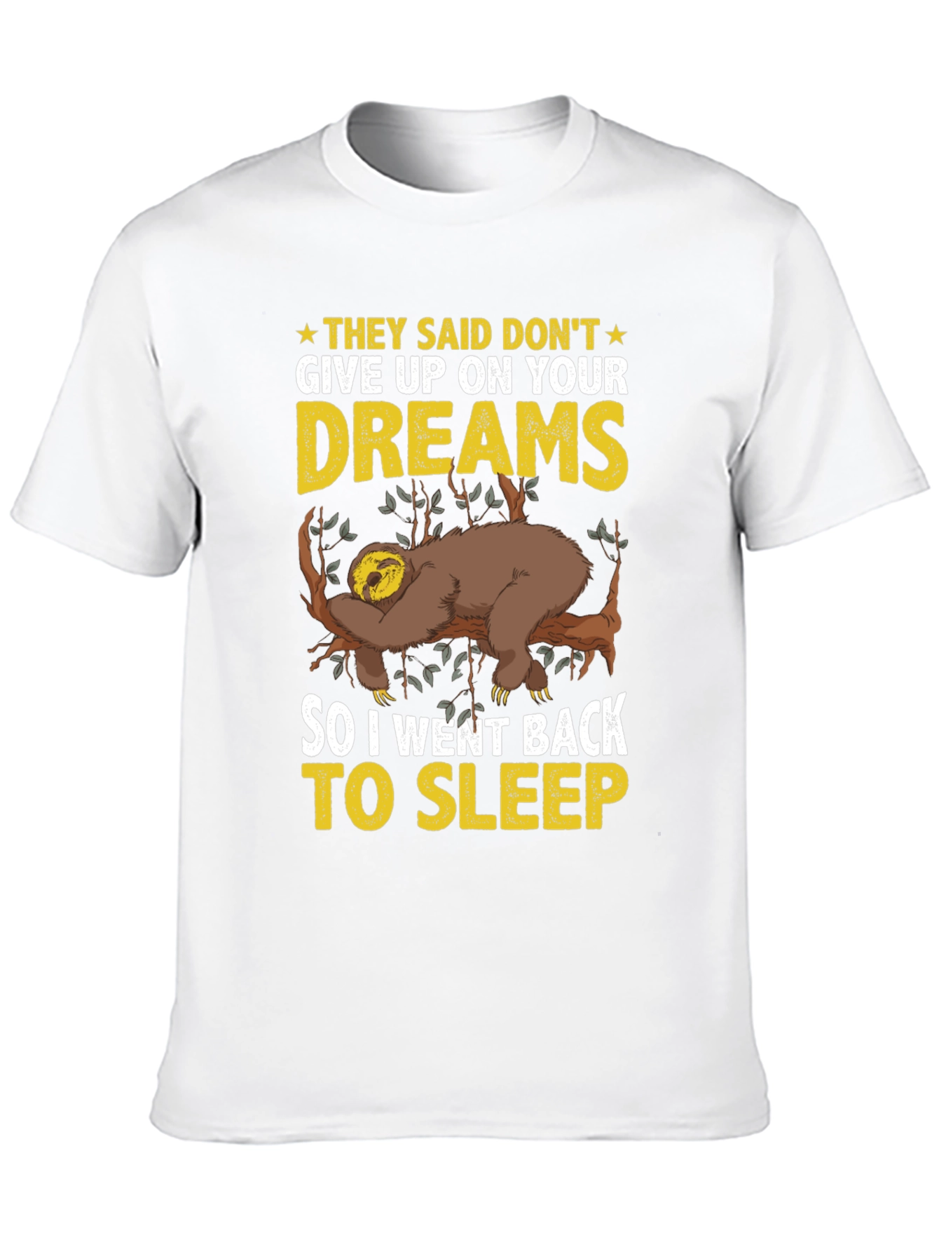 Black Lazy Sloth Dreams T-Shirt - Funny Sleep Tee view 10