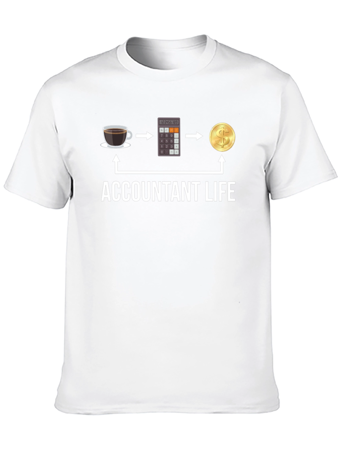 Black Accountant Life T-Shirt: Coffee, Calculator, Cash! view 10