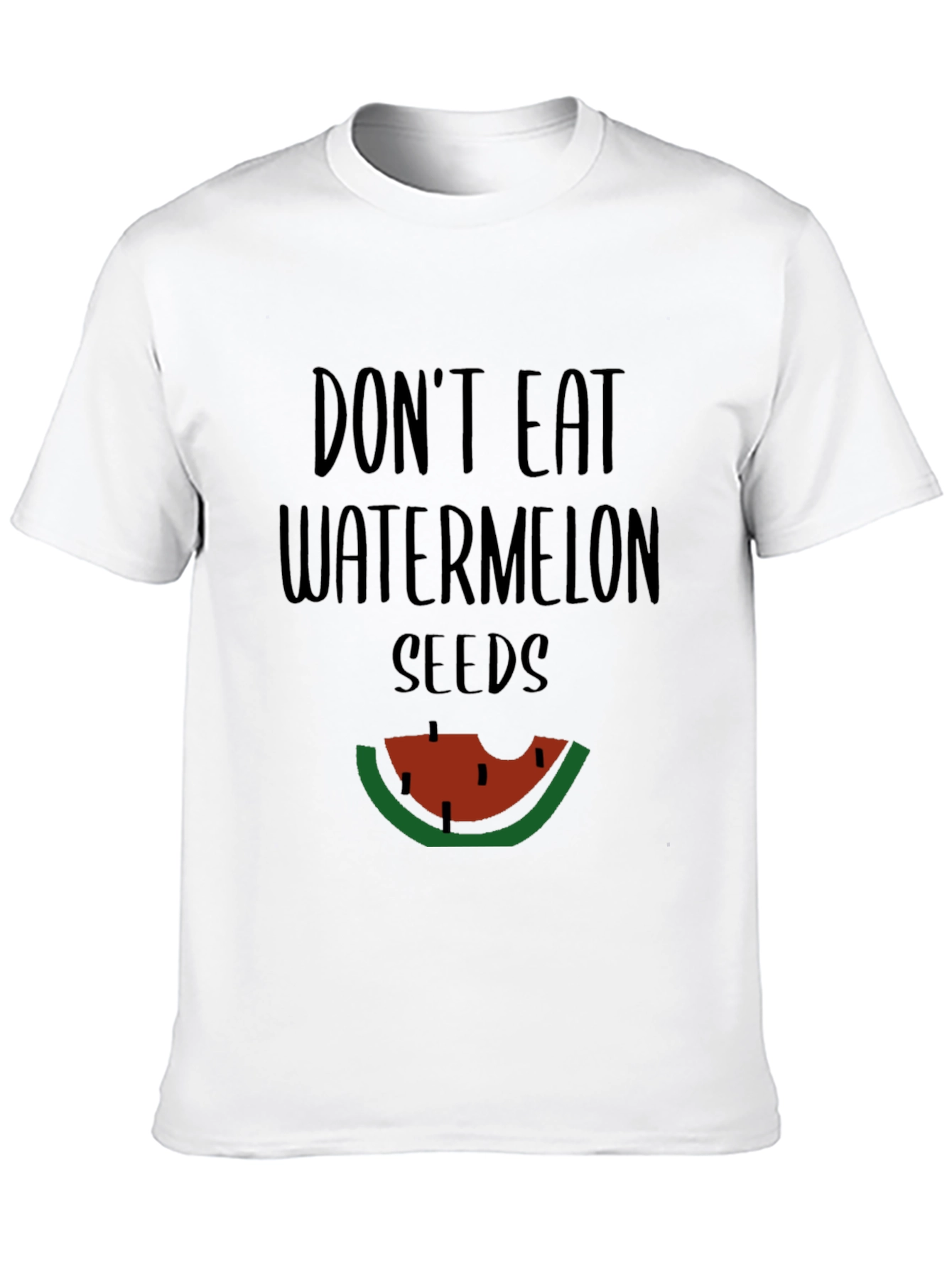 Black Funny Don't Eat Watermelon Seeds Graphic Tee view 10