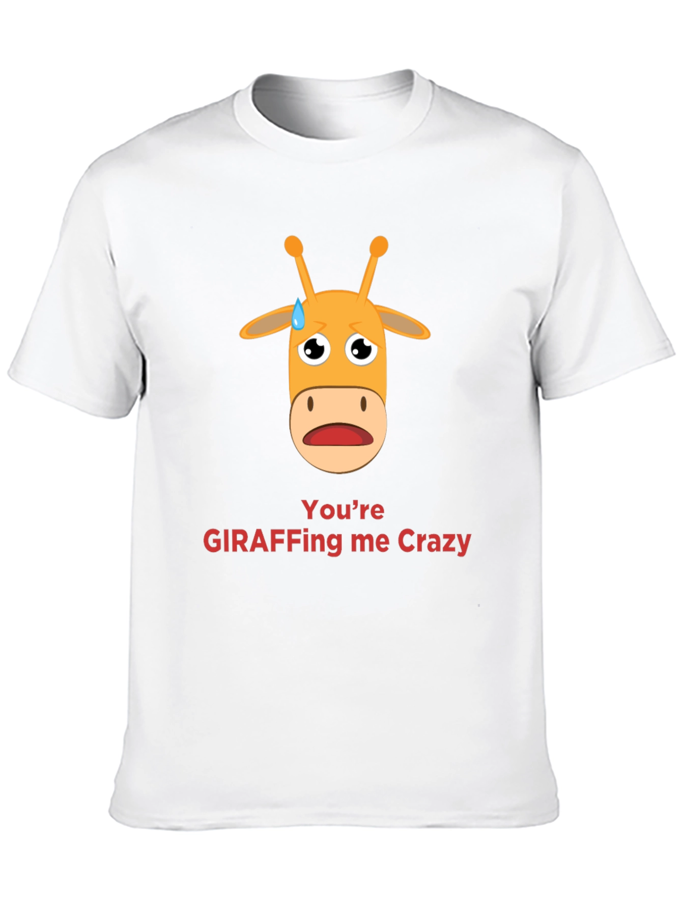 Black Giraffe Crazy Graphic Tee - Funny Animal Pun T-Shirt view 10