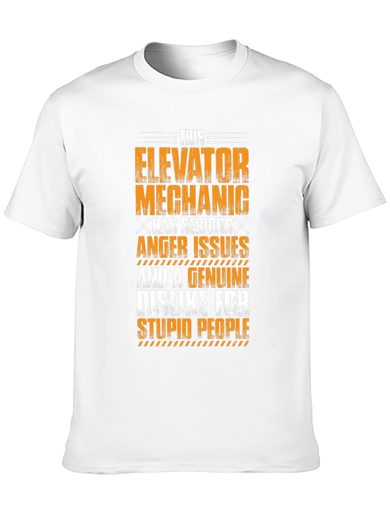 Black Elevator Mechanic Anger Issues Graphic T-Shirt view 10