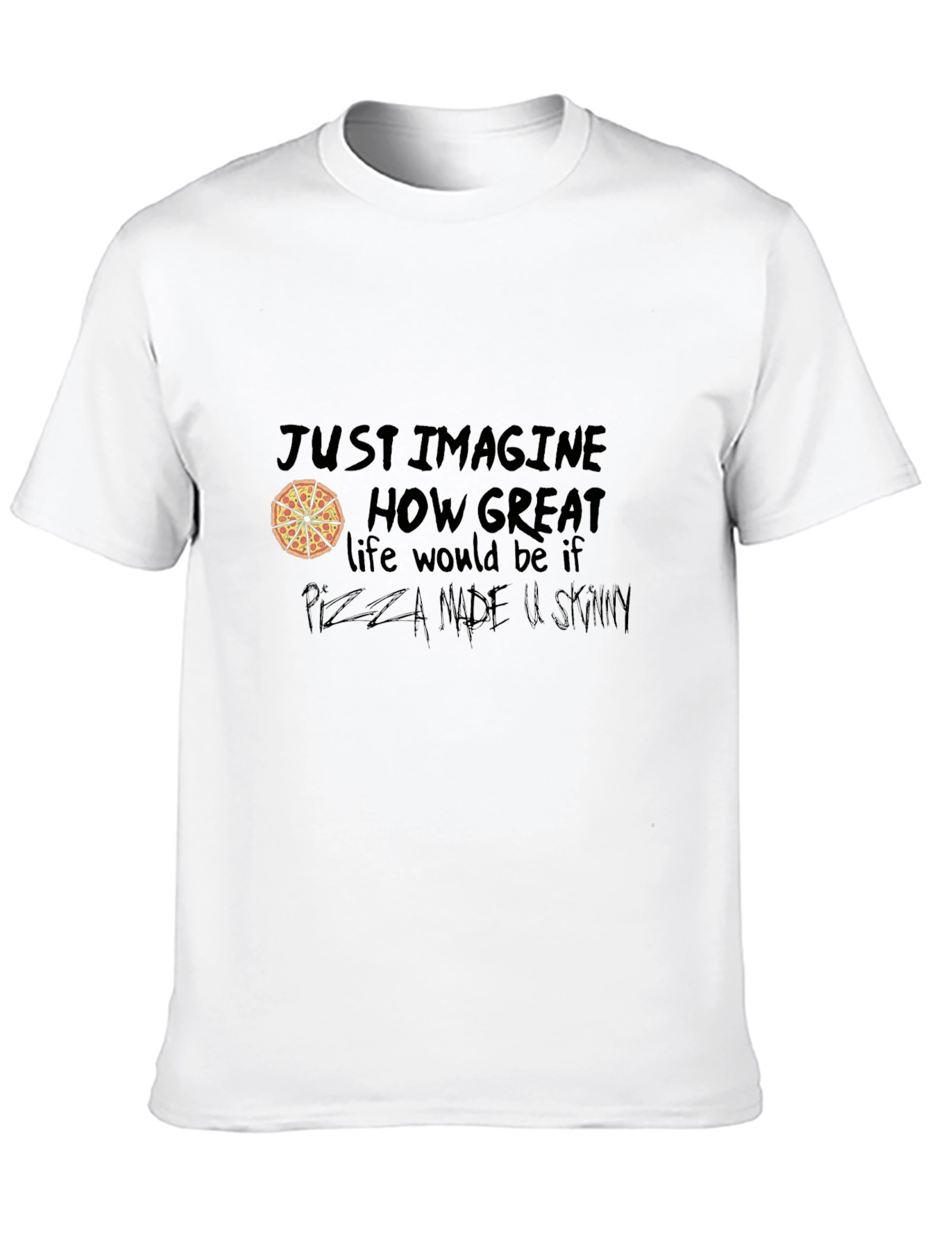 Black Pizza Lover Graphic T-Shirt - Just Imagine... view 10