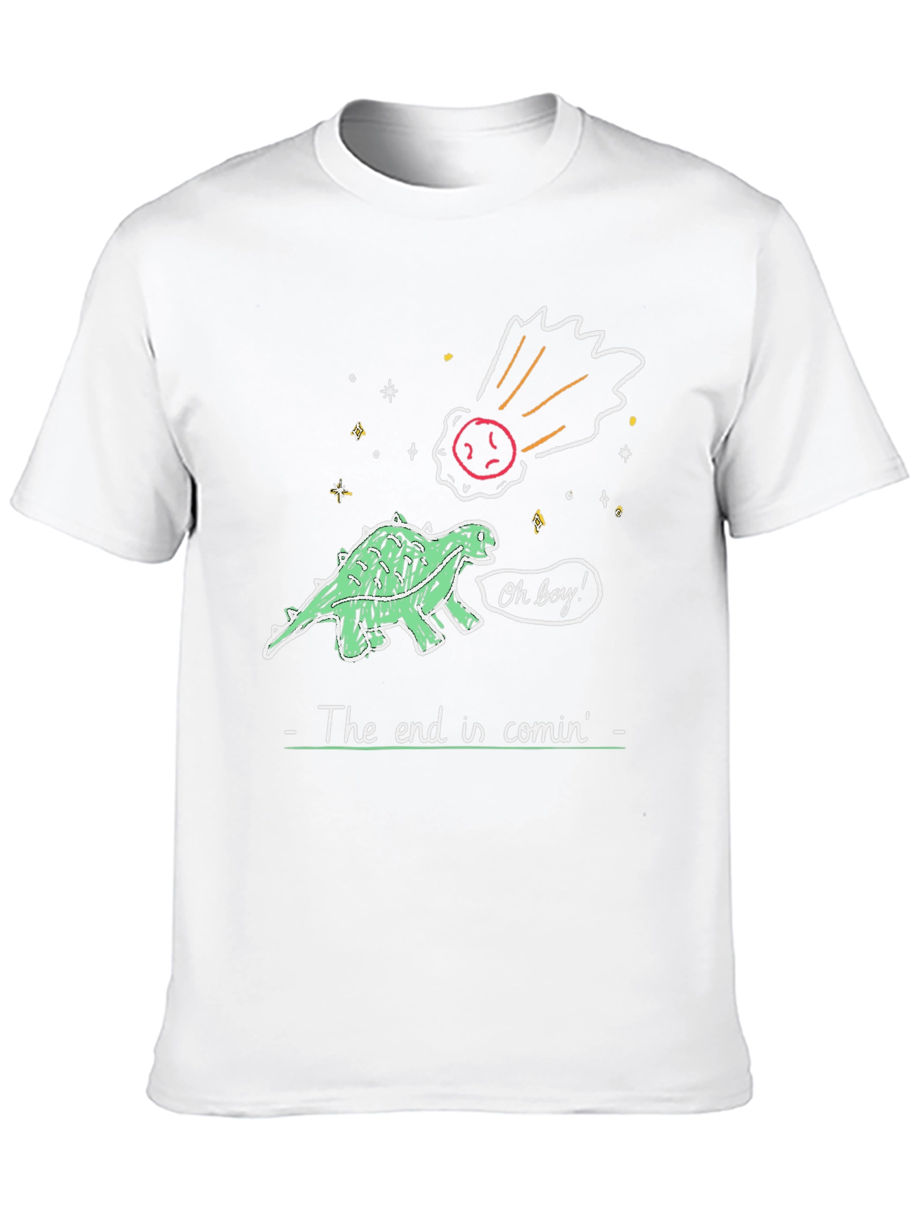 Black Dinosaur End of the World Humor T-Shirt view 10