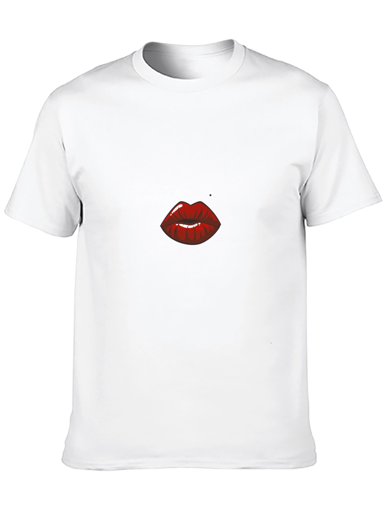 Black Kiss Lips Graphic T-Shirt - Black Cotton Blend Tee view 10