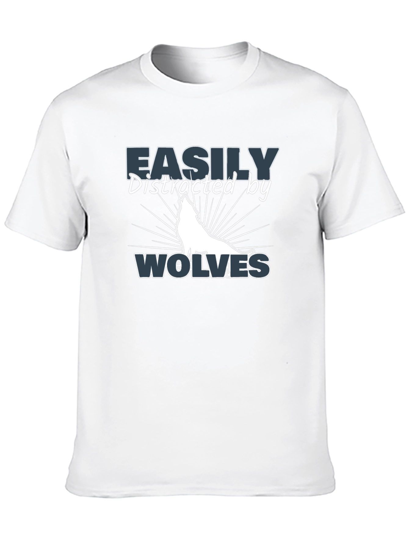 Black Easily Distracted By Wolves T-Shirt - Funny Wolf Lover Tee view 10