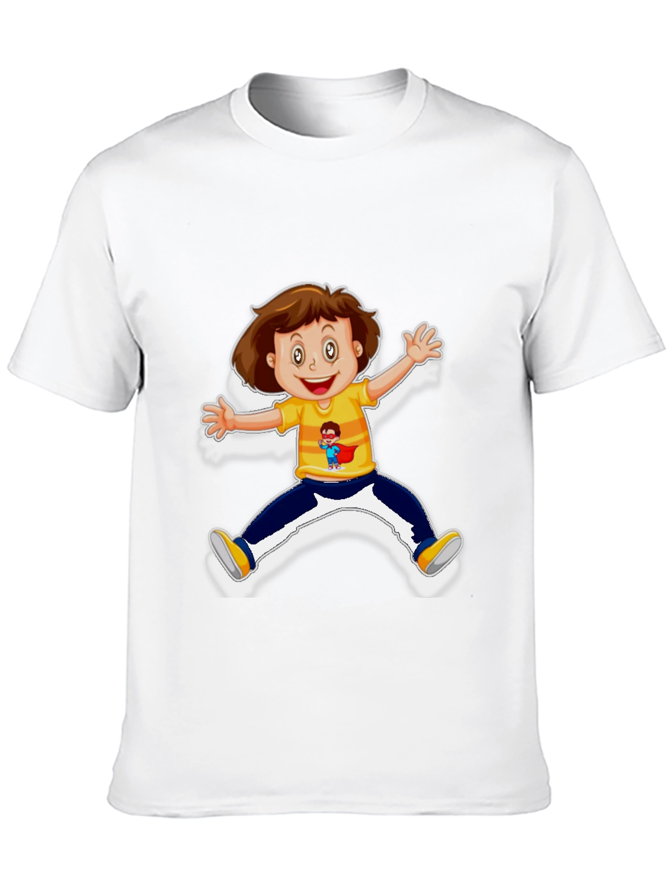 Black Cartoon Kid Graphic Black T-Shirt view 10