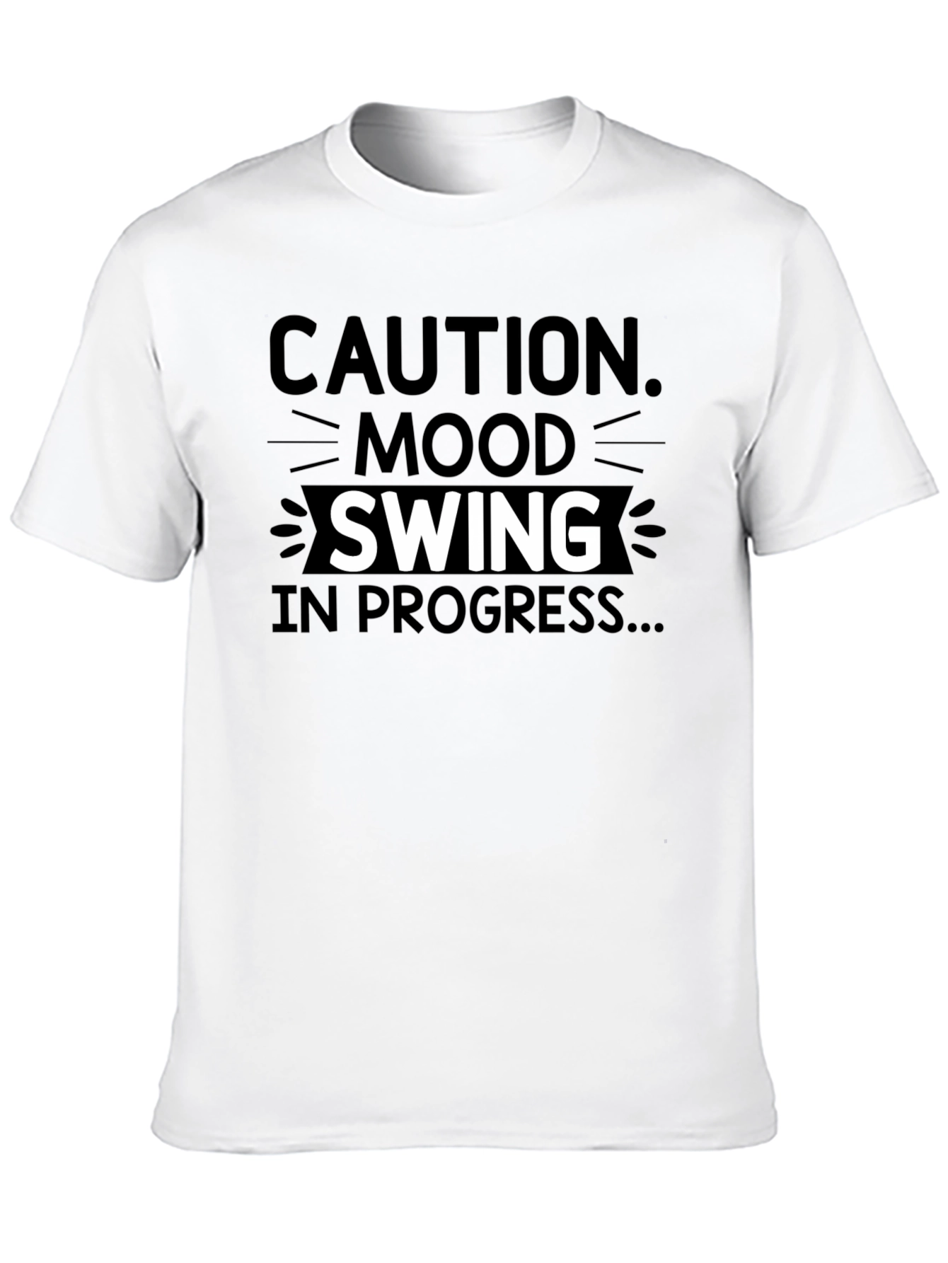 Black Caution Mood Swing T-Shirt - Funny Humor Tee view 10