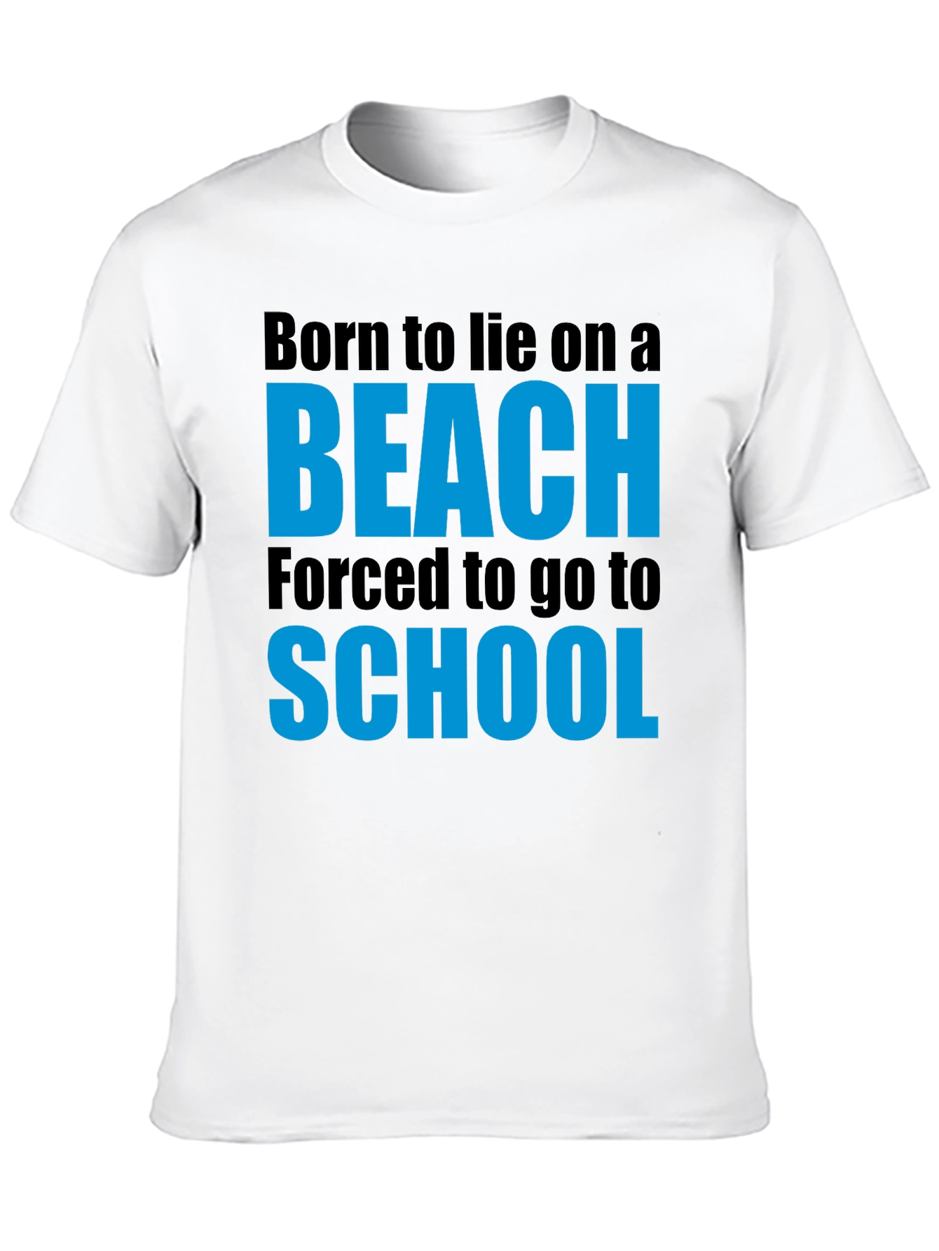 Black Born to Beach Funny Graphic T-Shirt view 10