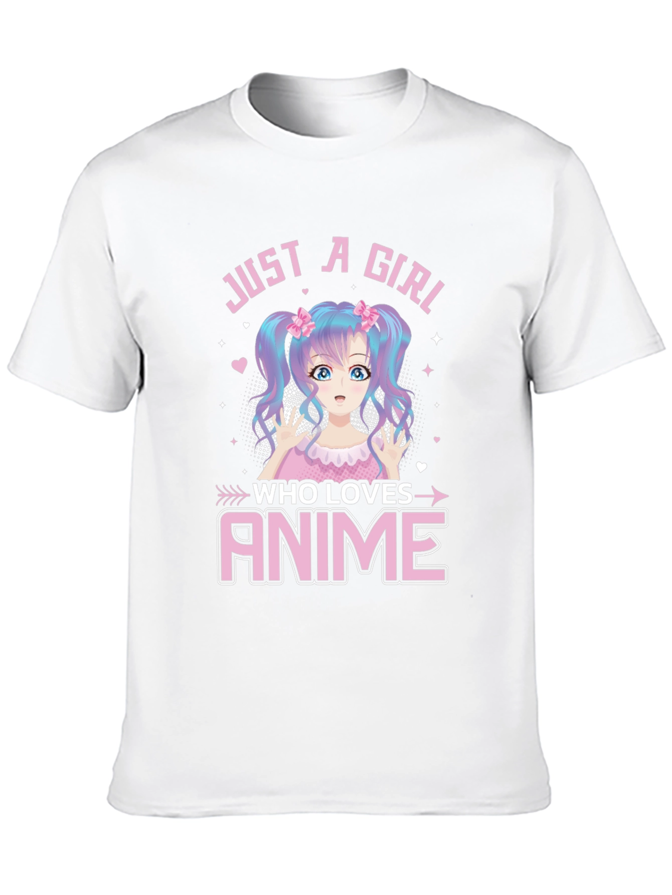 Black Just A Girl Who Loves Anime Graphic Tee view 10