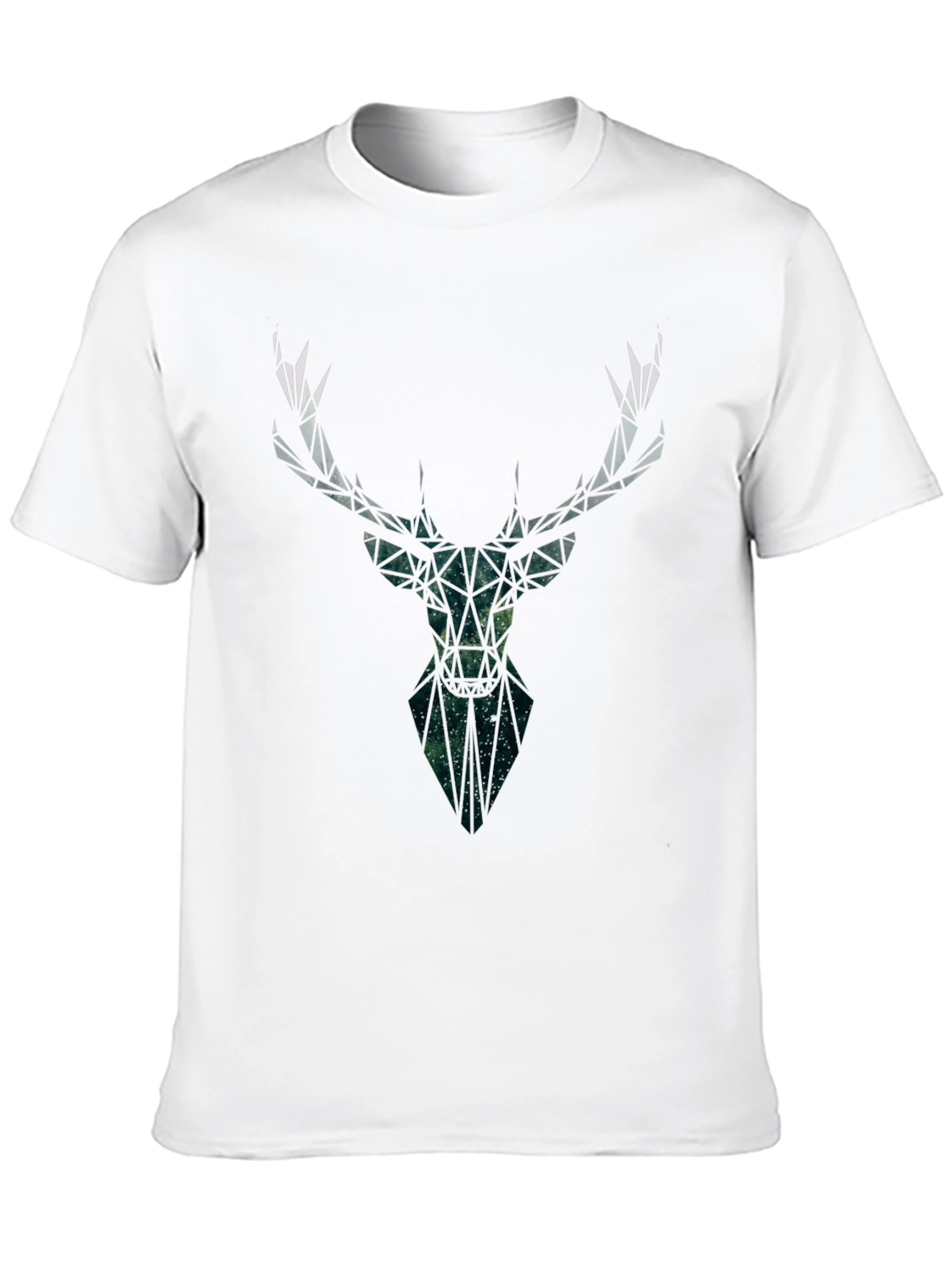 Black Geometric Deer Head Black T-Shirt view 10